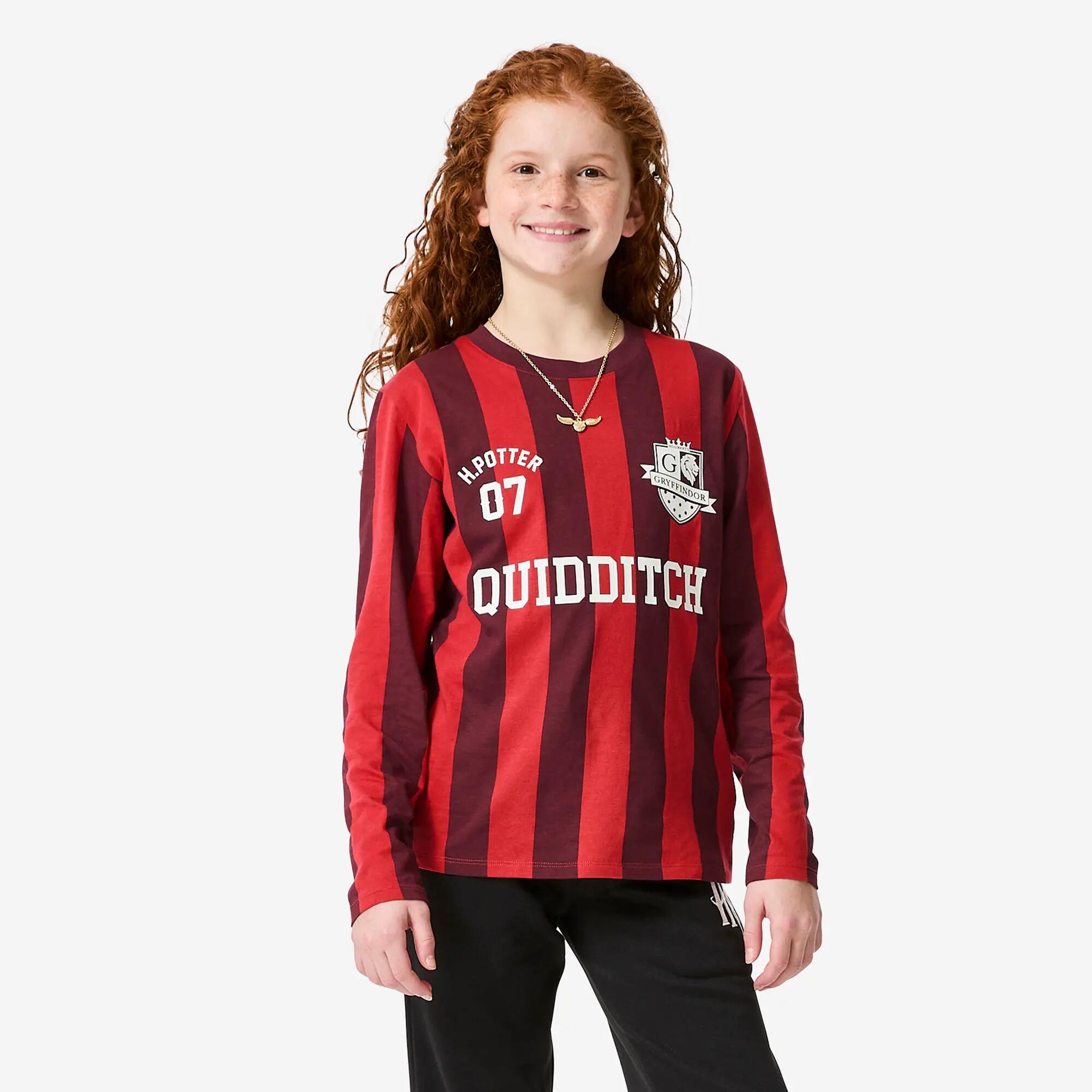 T-shirt manica lunga bambino ginnastica regular fit cotone Harry Potter bordeaux 9/11