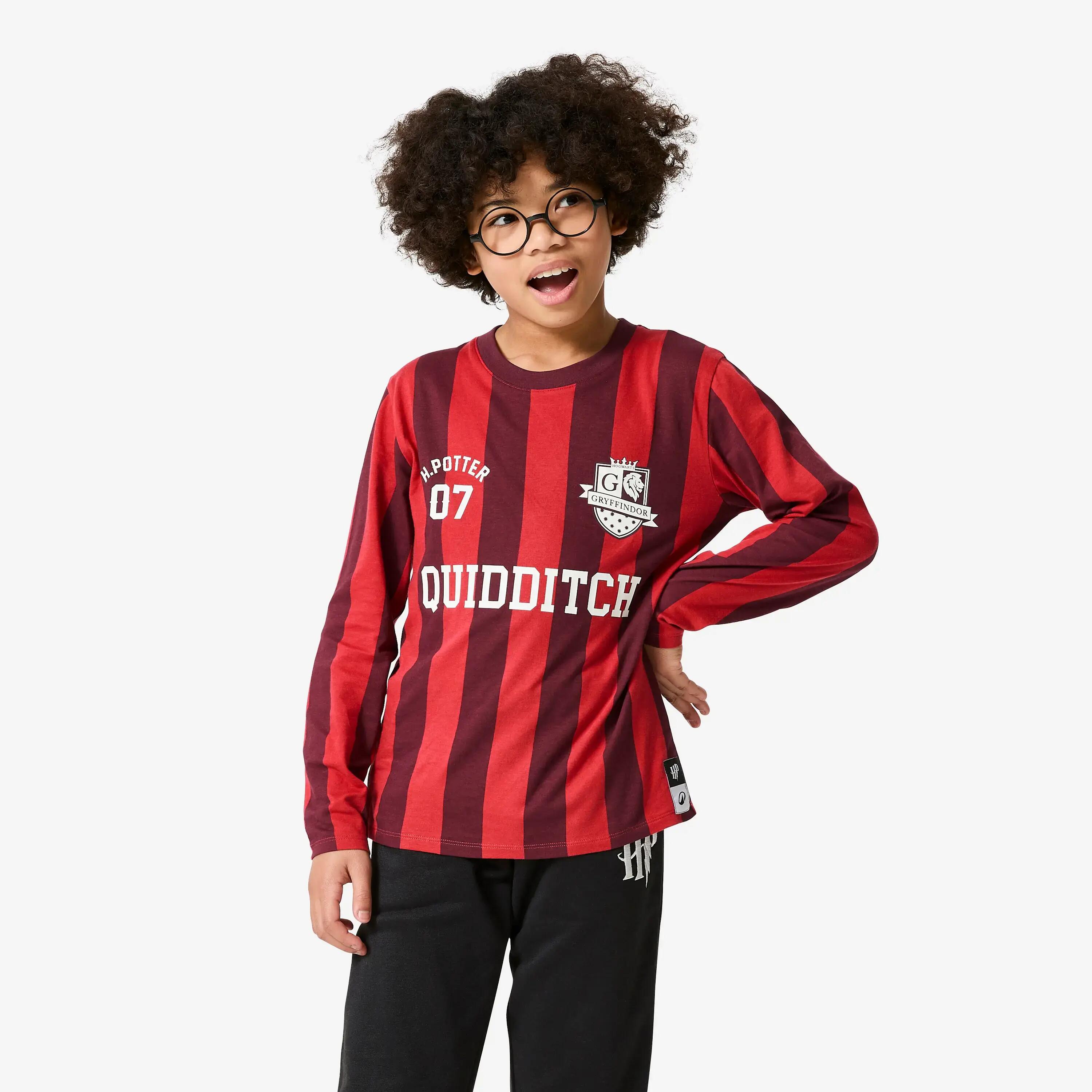 T-shirt manica lunga bambino ginnastica regular fit cotone Harry Potter bordeaux 8/11
