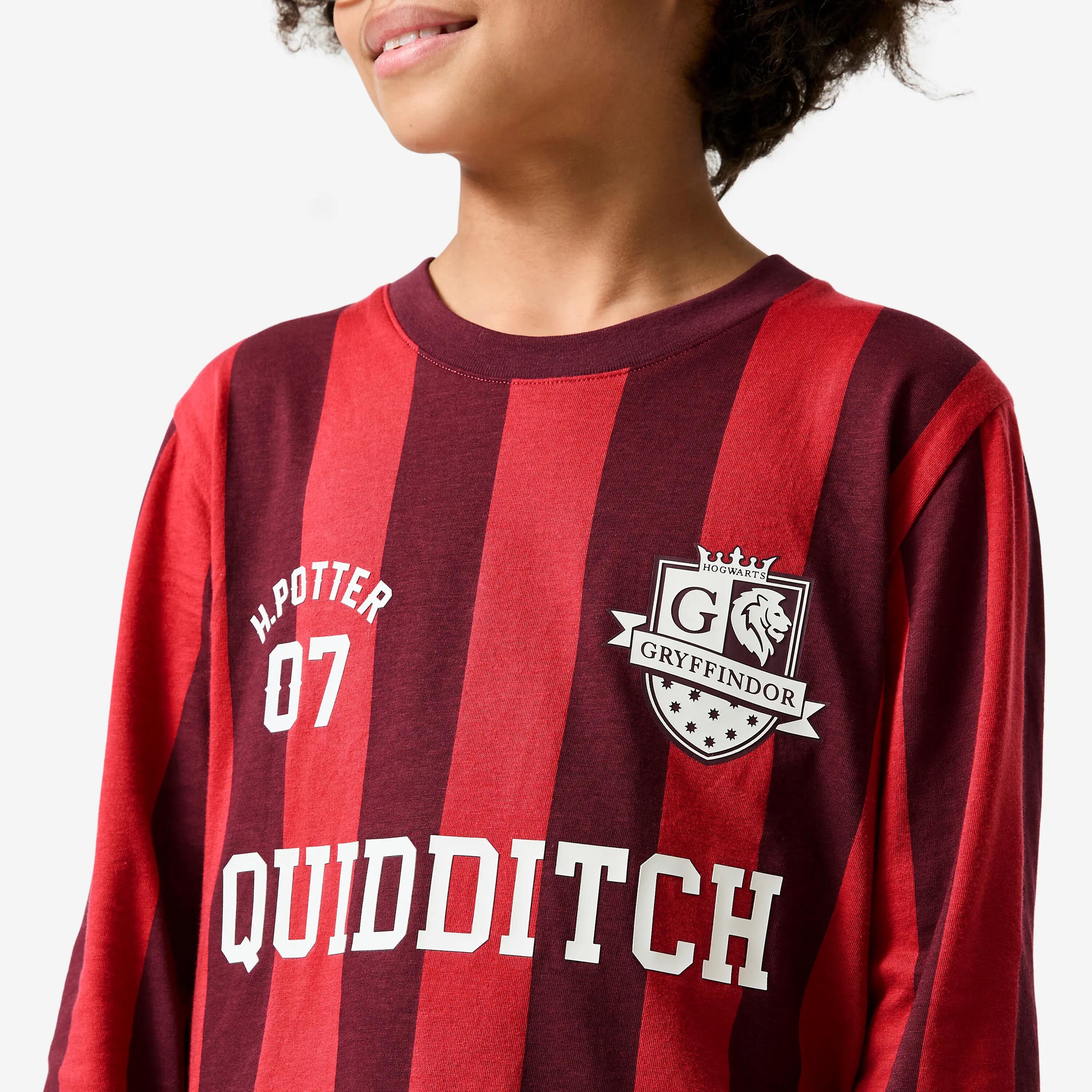 T-shirt manica lunga bambino ginnastica regular fit cotone Harry Potter bordeaux 5/11