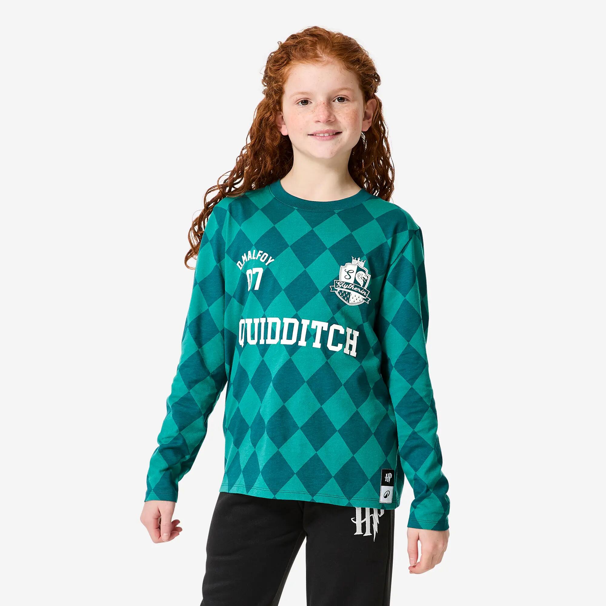 T-shirt manica lunga bambino ginnastica regular fit cotone Harry Potter verde 9/9