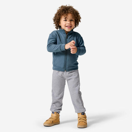 Survêtement french terry respirant enfant, bleu gris