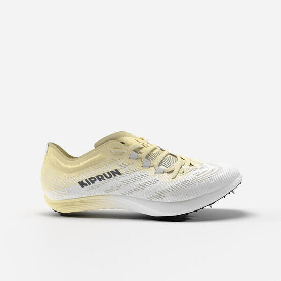 Chaussures à pointes d'athlétisme longue distance, Kiprun At long 900 vanille