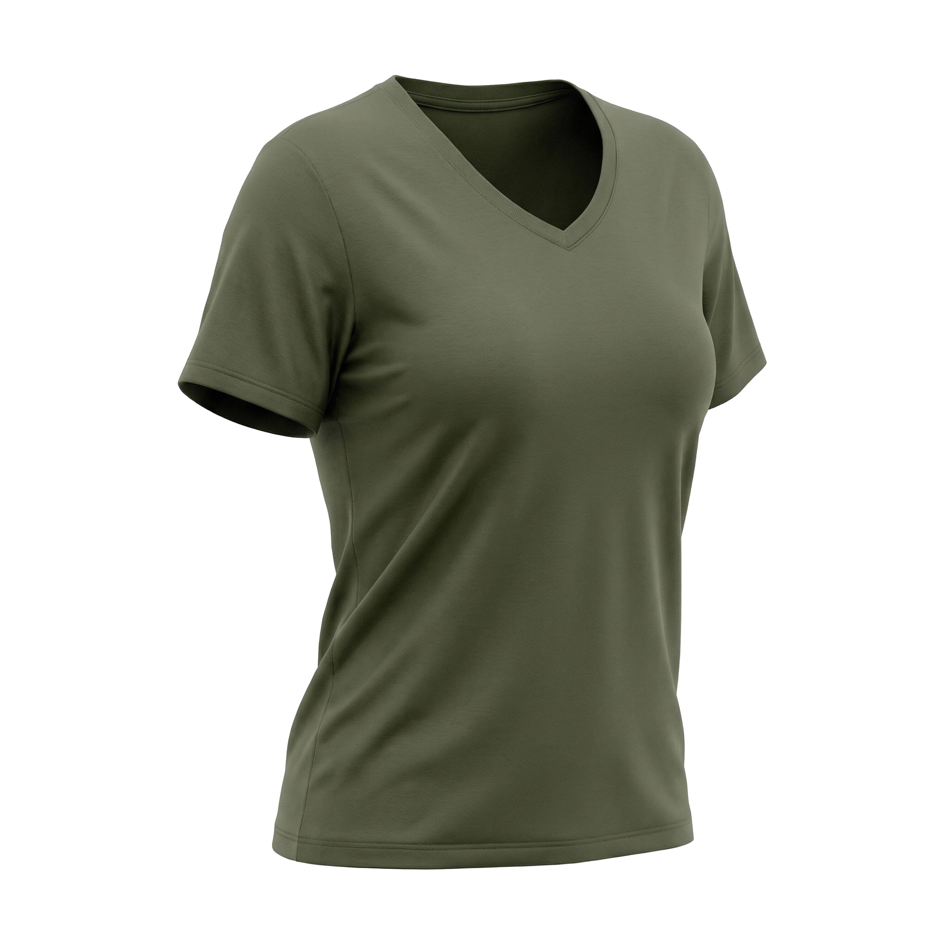 Women's V-Neck T-Shirt Coolmax - Khaki