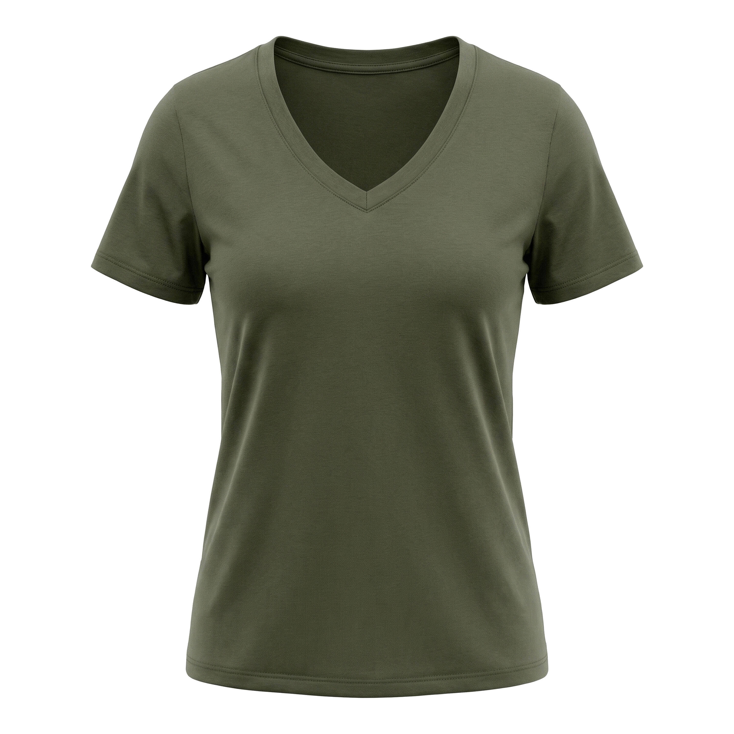 Women's V-Neck T-Shirt Coolmax - Khaki -  1