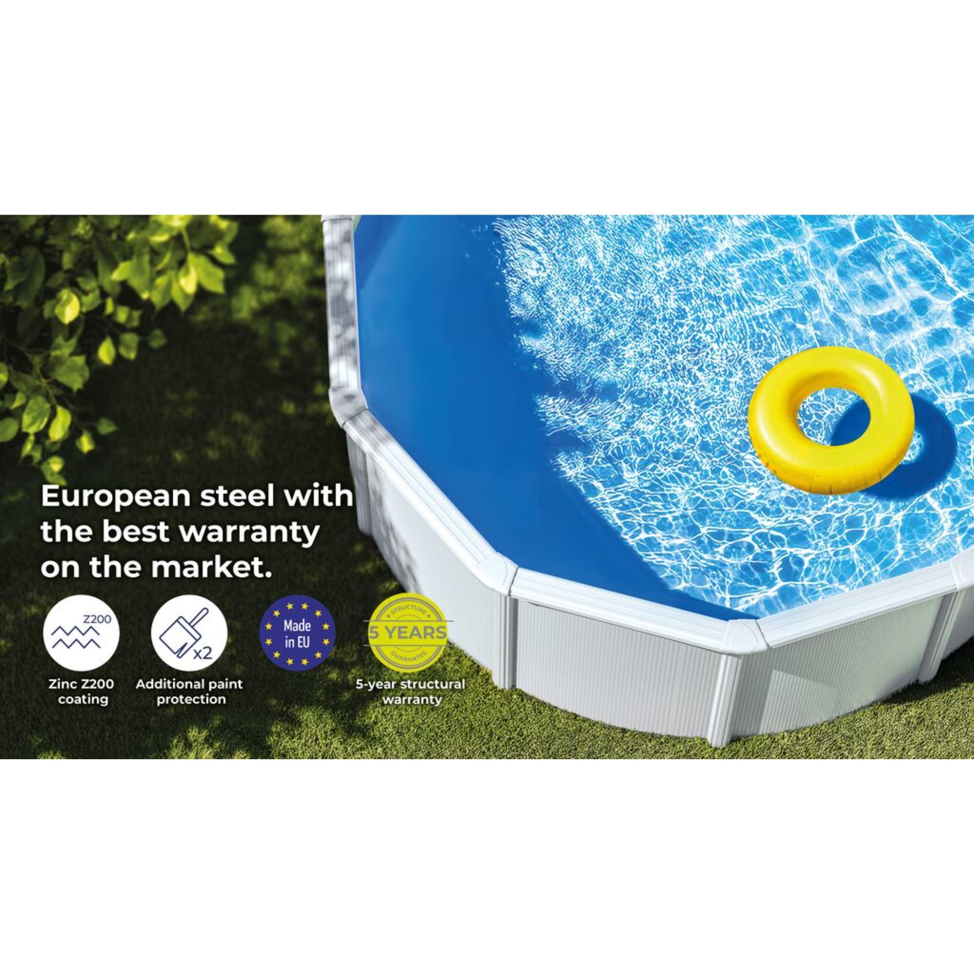 Piscina Desmontable ovalada blanca Atlantis 1000 x 550 x 132 cm de acero - CD 2/4