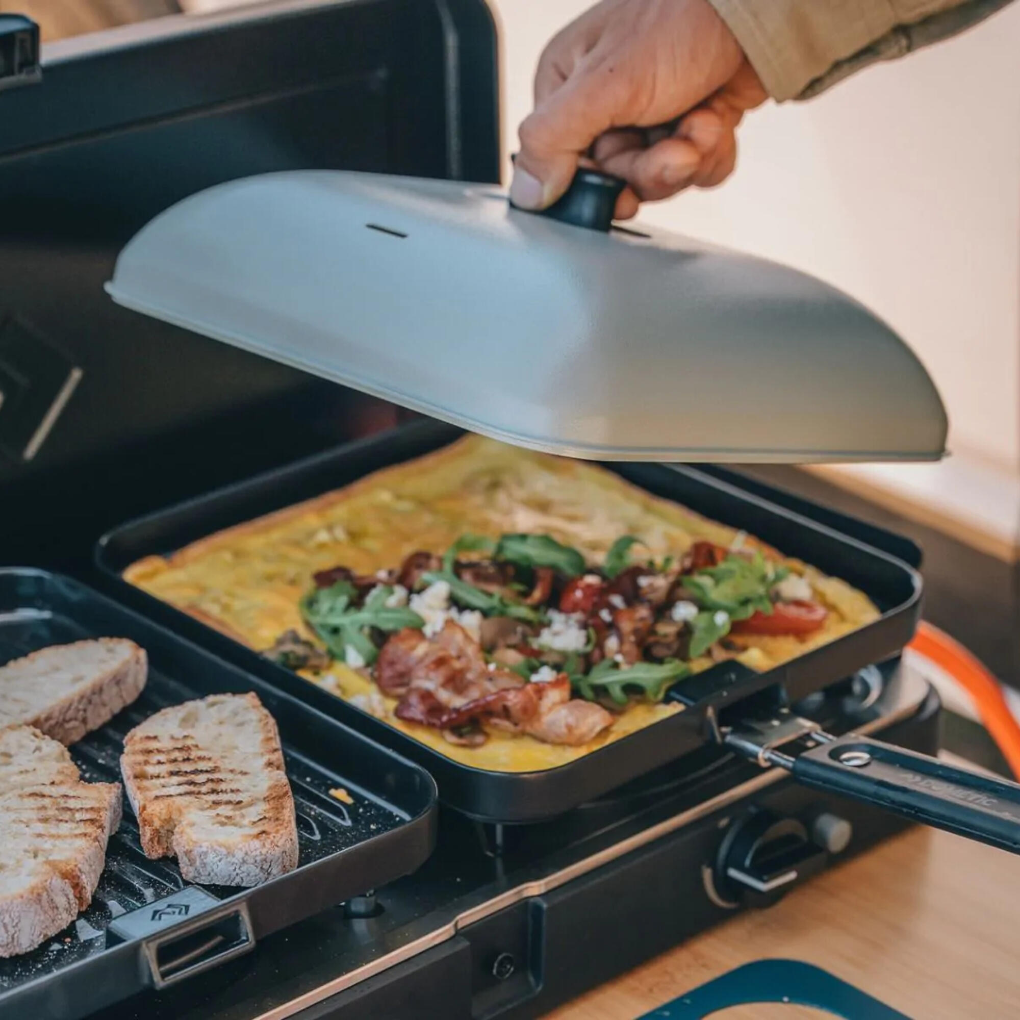 Keramische grill- en bakplaat 2 Cook, afneembare handgreep 7/7