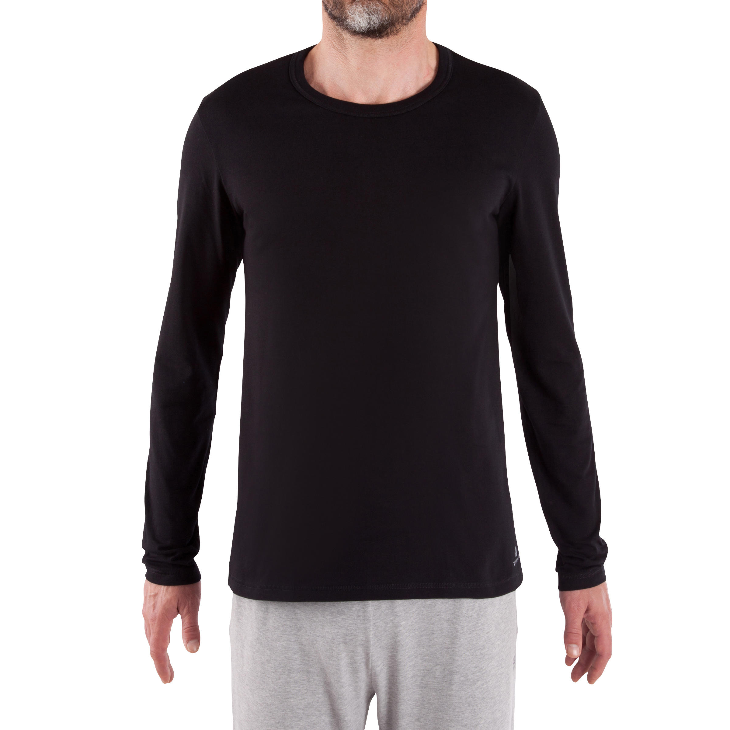 camiseta algodon manga larga hombre