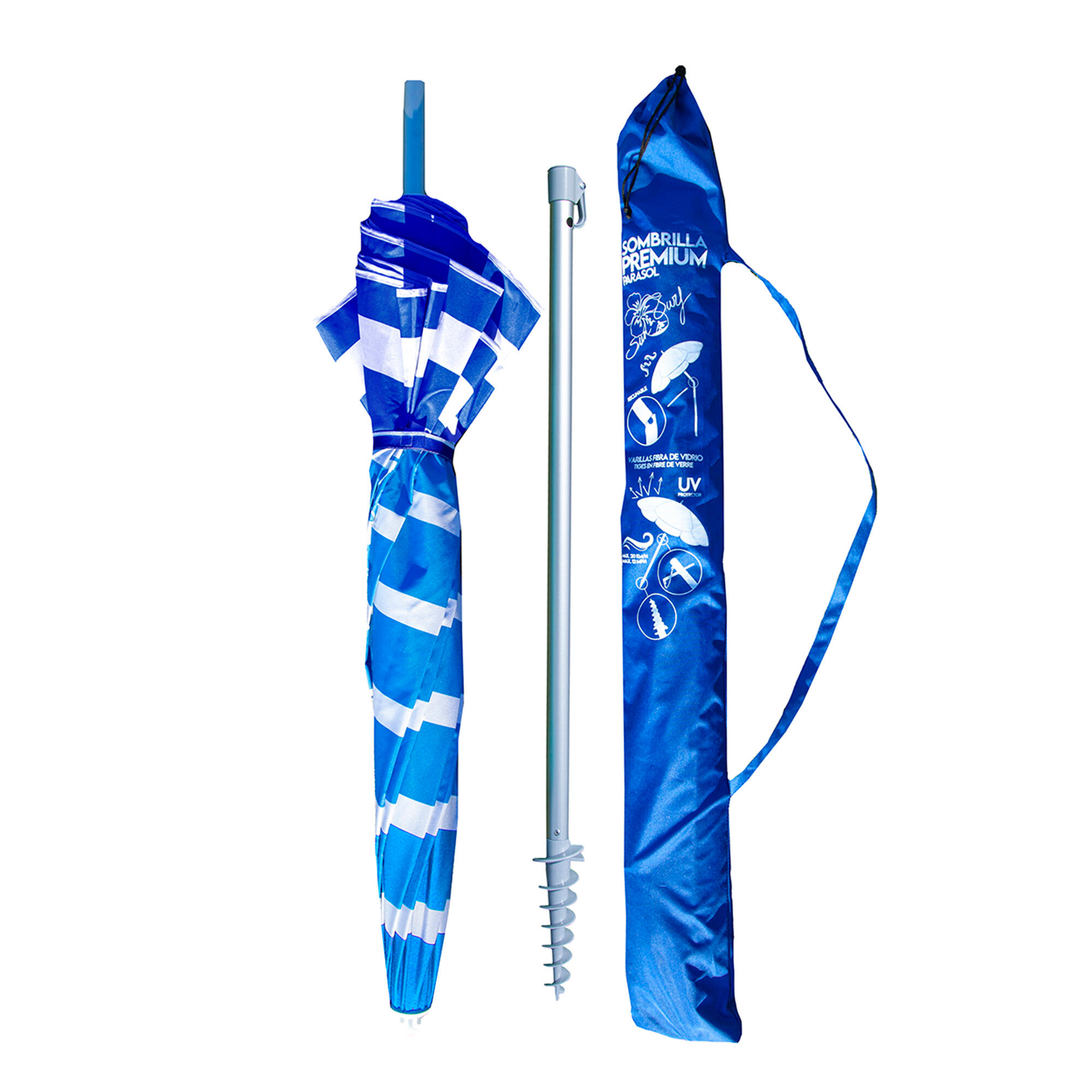 Guarda-Sol com Fixação uv50+ Premium 220cm 2/7