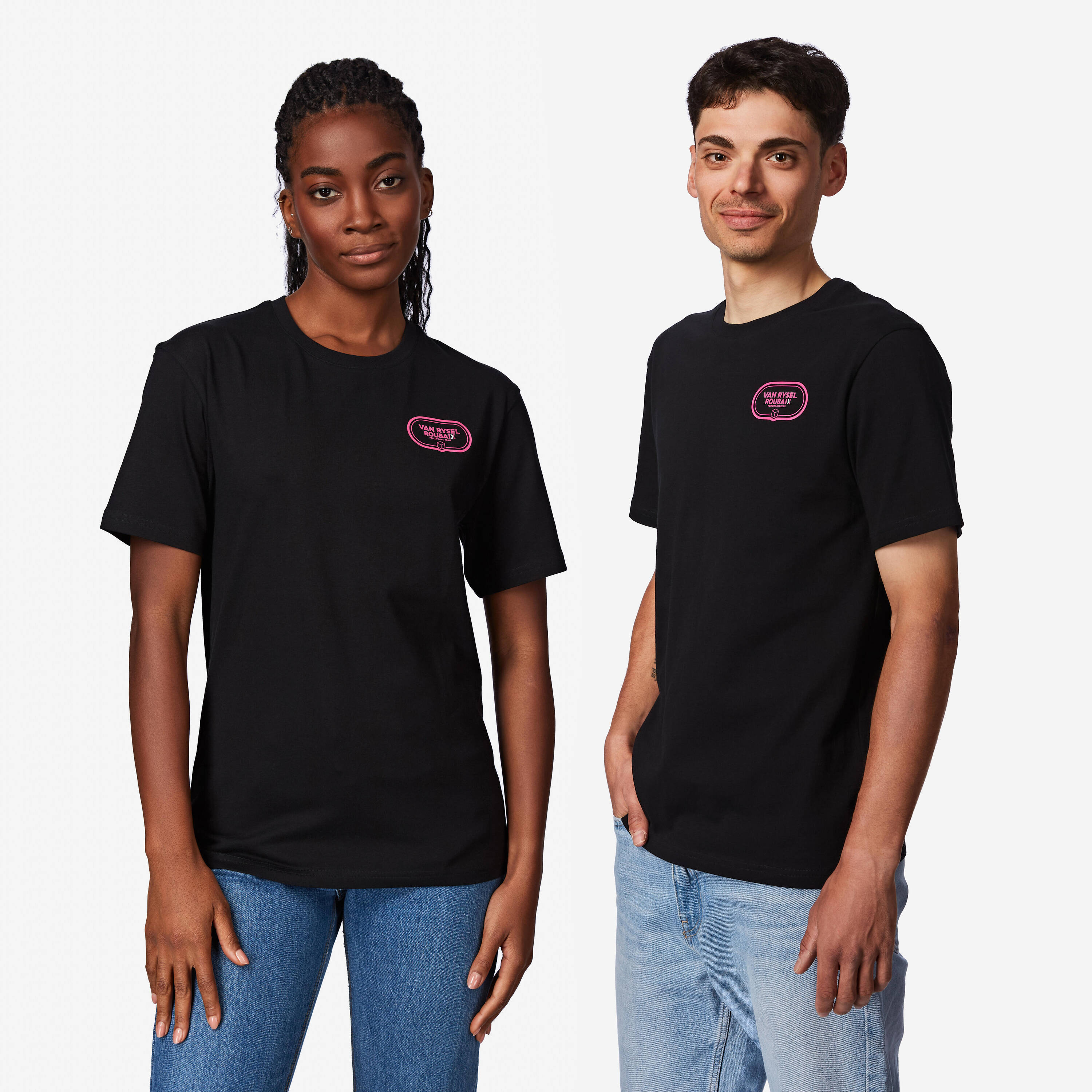 T-shirt coton lifestyle, VAN RYSEL ROUBAIX noir -  1