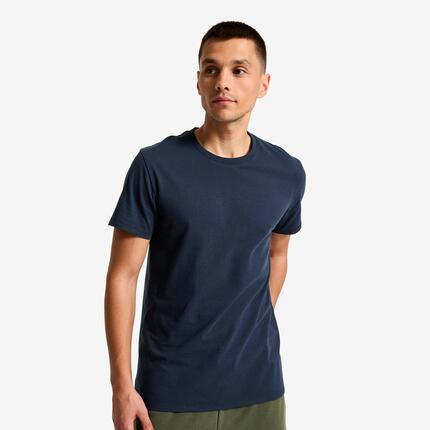 T-shirt de sport en coton col rond homme, bleu foncé