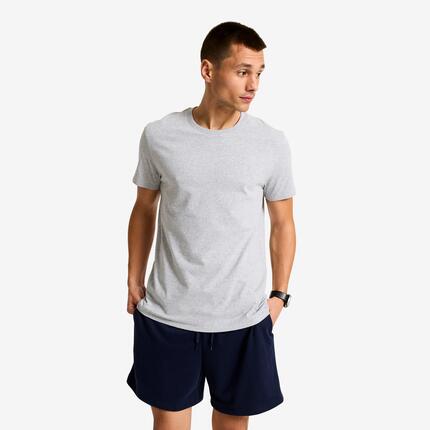 Camiseta manga corta Fitness 60% algodón Hombre negro