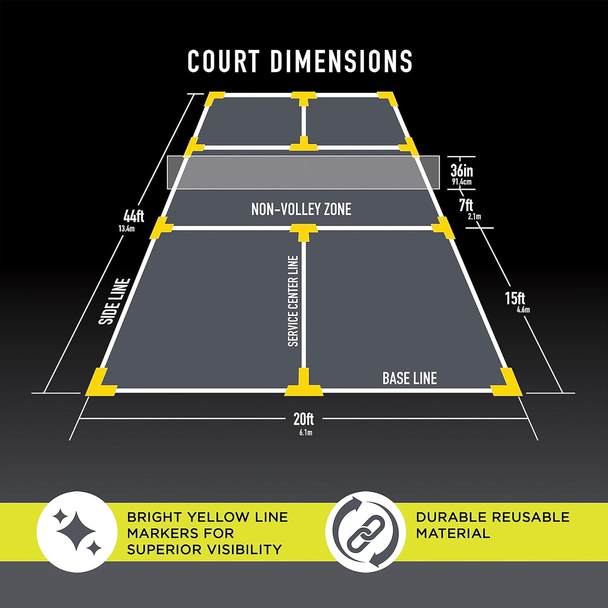 Franklin Sports Pickleball Court Marker Set 4/4
