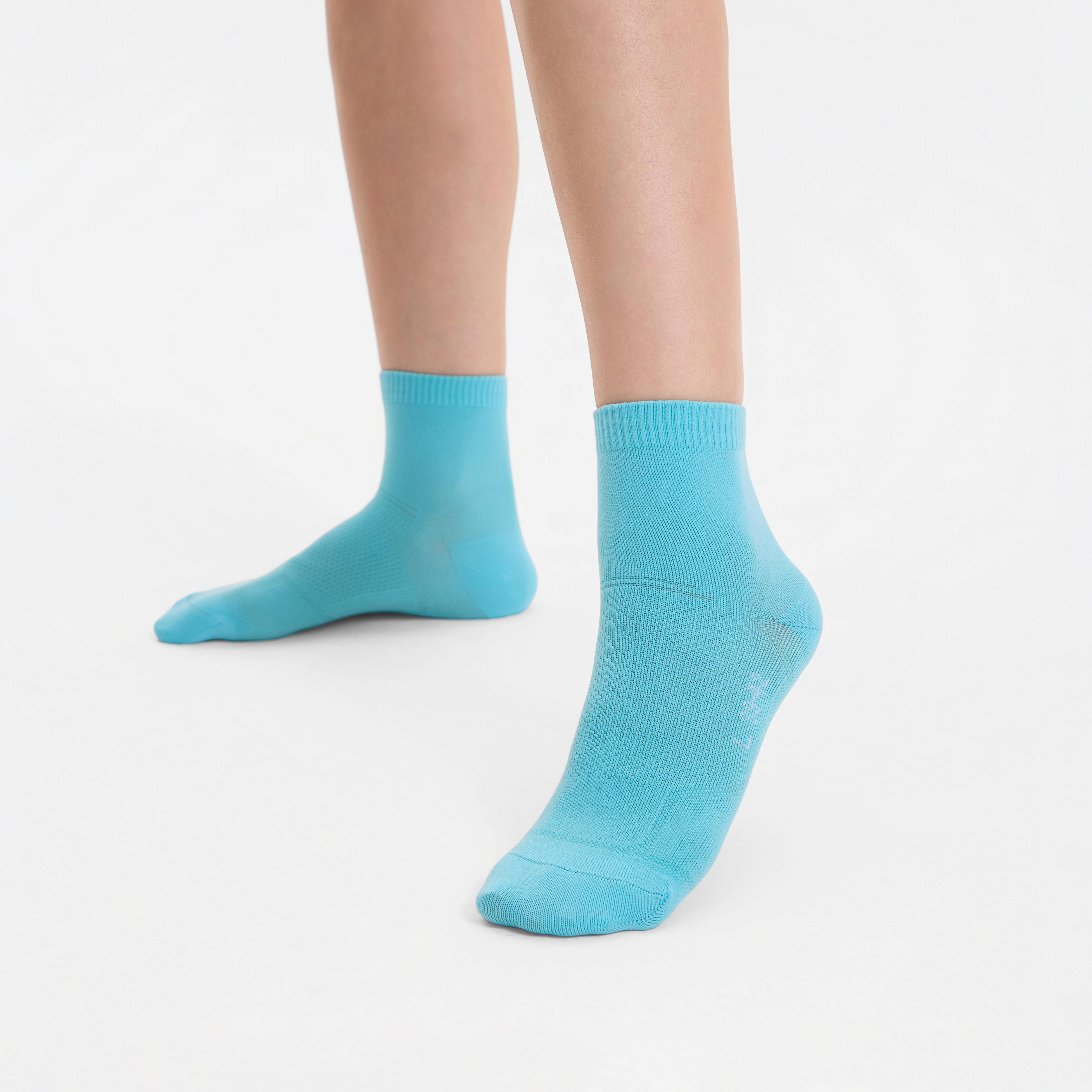 PACK OF 2 PAIRS OF RUN500 FINE CREW RUNNING SOCKS - Blue