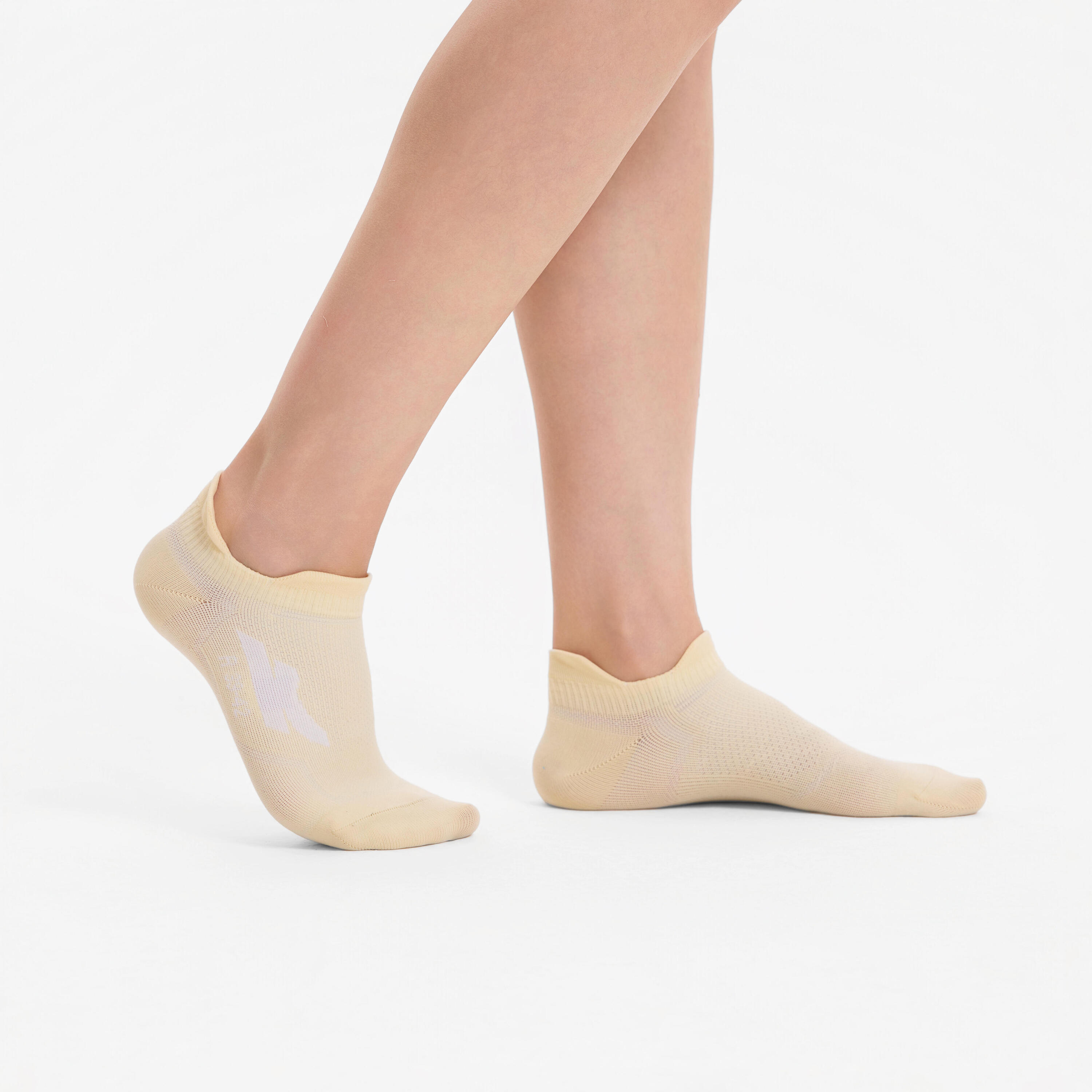 2 Paar Running-Socken run500 dünn unsichtbar Gelb 2/9