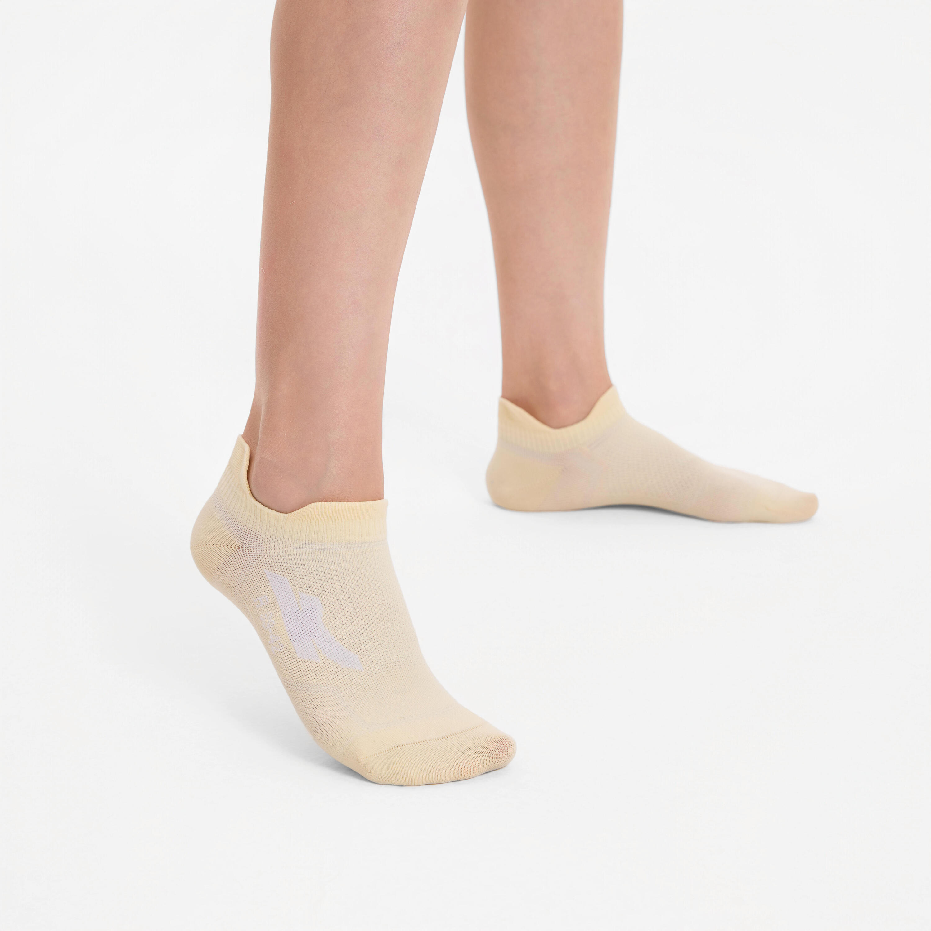 2 Paar Running-Socken run500 dünn unsichtbar Gelb 3/9