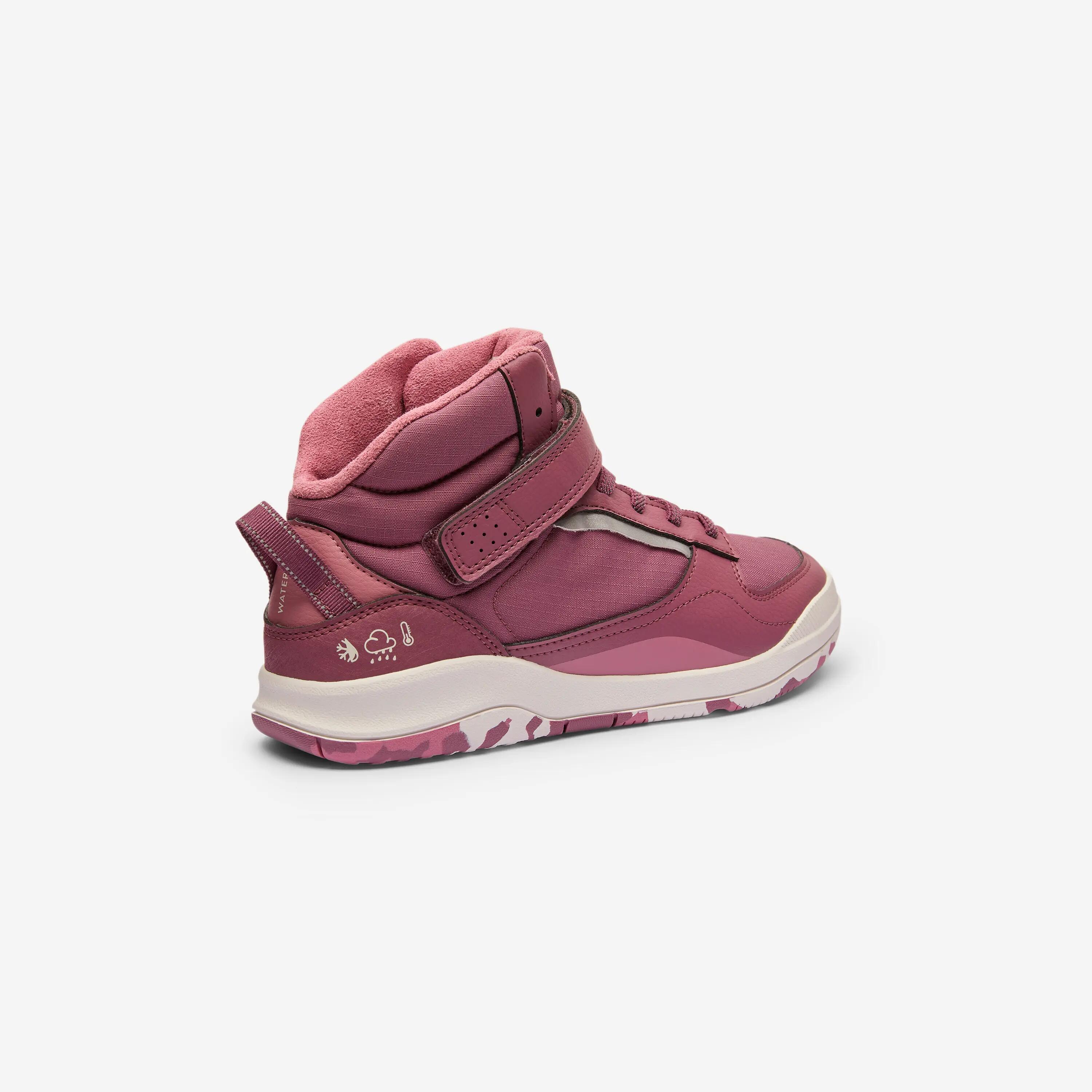 Scarpe da ginnastica bambino PLAYVENTURE con strap impermeabili lilla-rosa 6/7