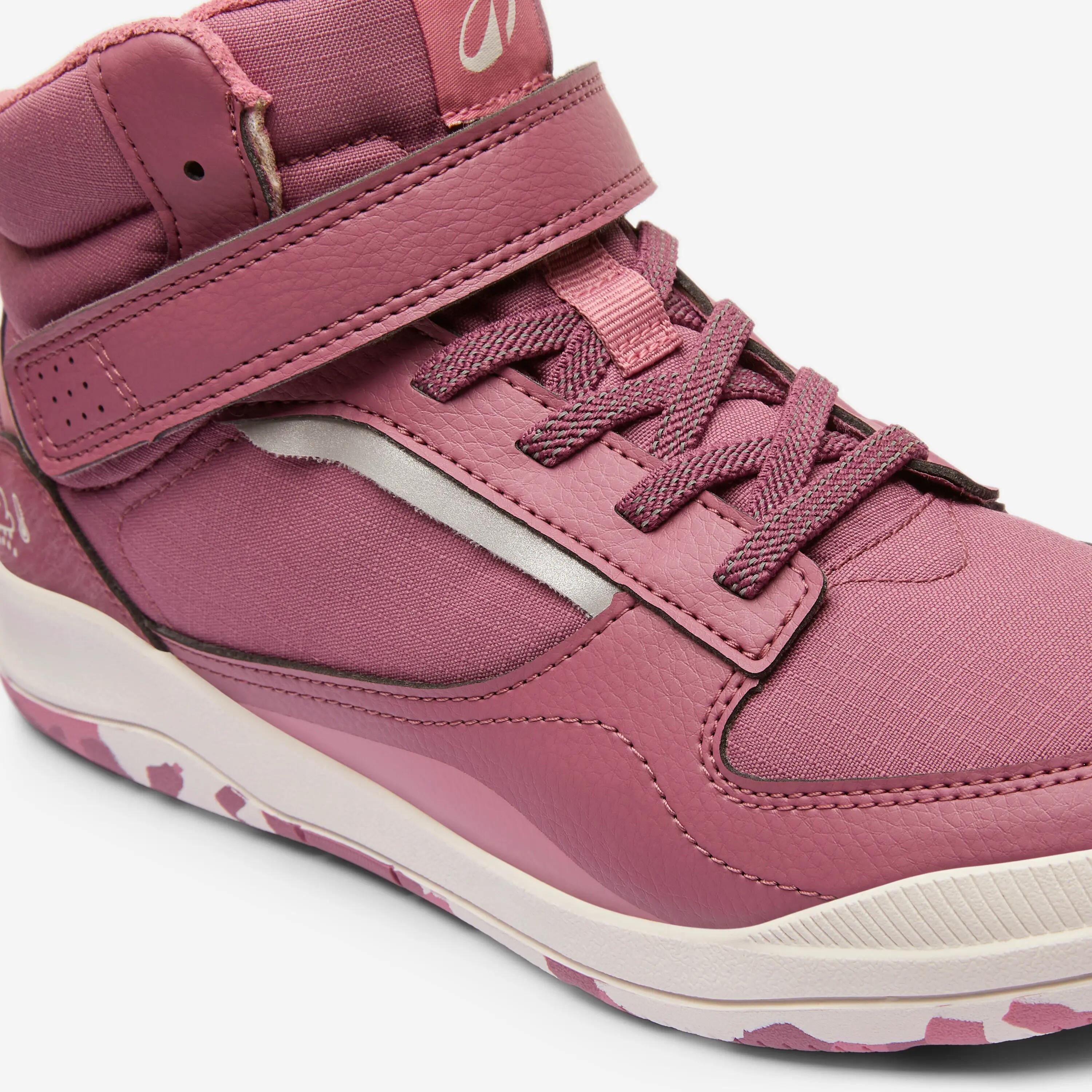 Scarpe da ginnastica bambino PLAYVENTURE con strap impermeabili lilla-rosa 3/7