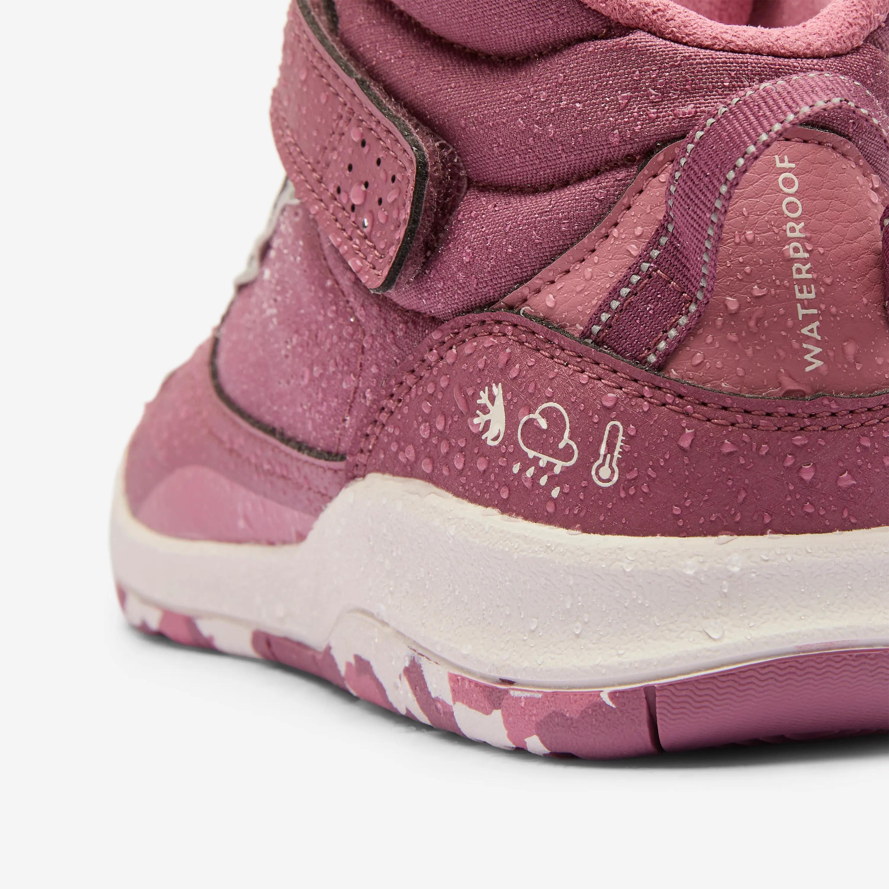 Scarpe da ginnastica bambino PLAYVENTURE con strap impermeabili lilla-rosa 7/7