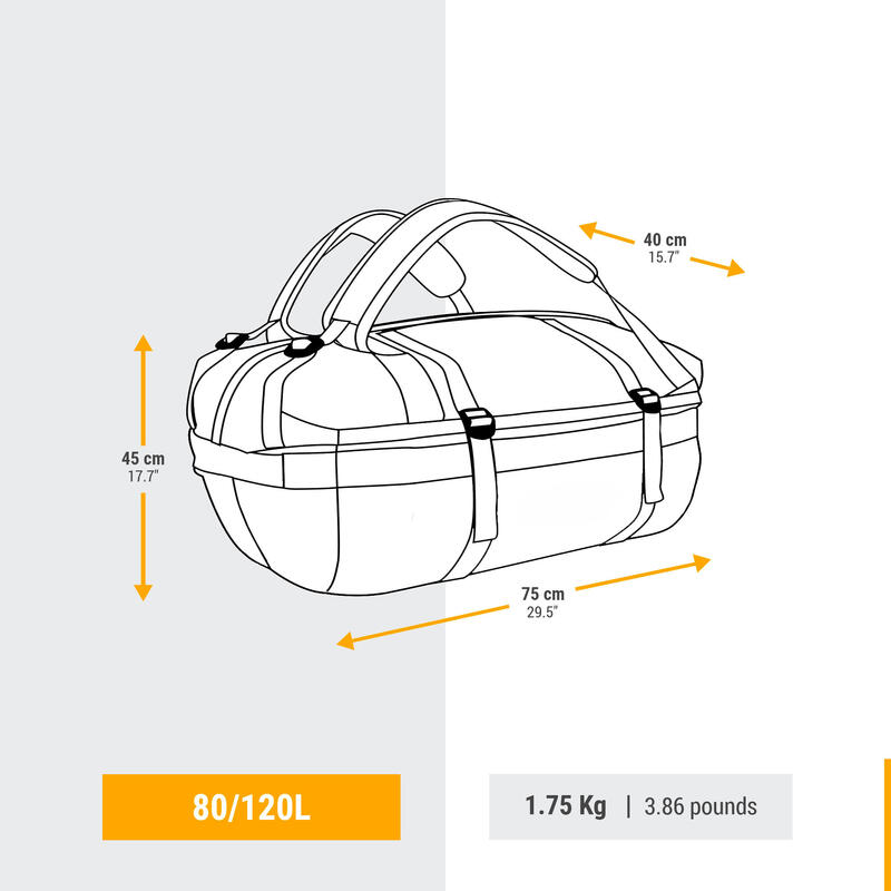 ​Geantă Trekking DUFFEL 500 EXTEND 80 - 120 L