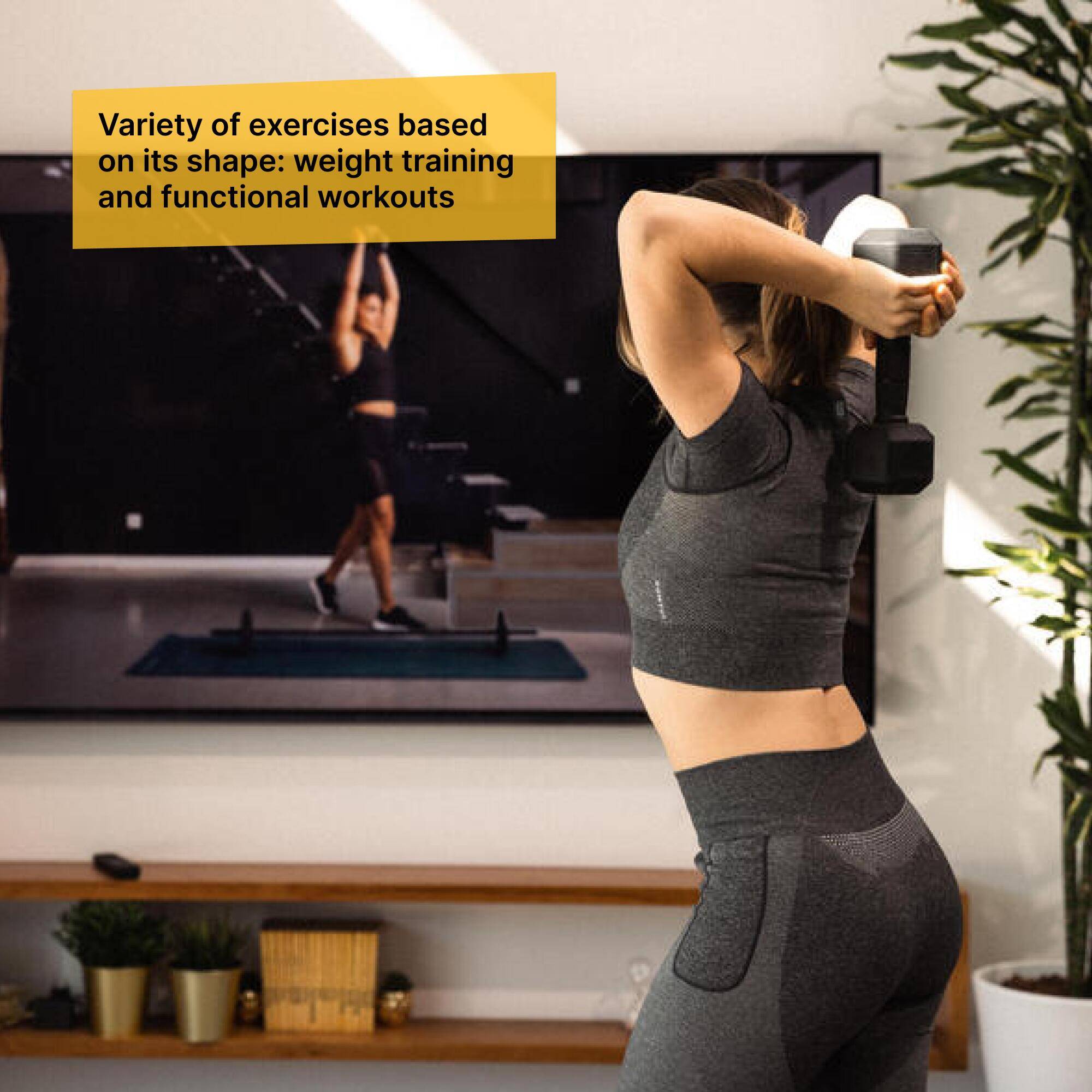 10 kg Cross Training and Weight Training Hexagonal Dumbbell - Black -  5