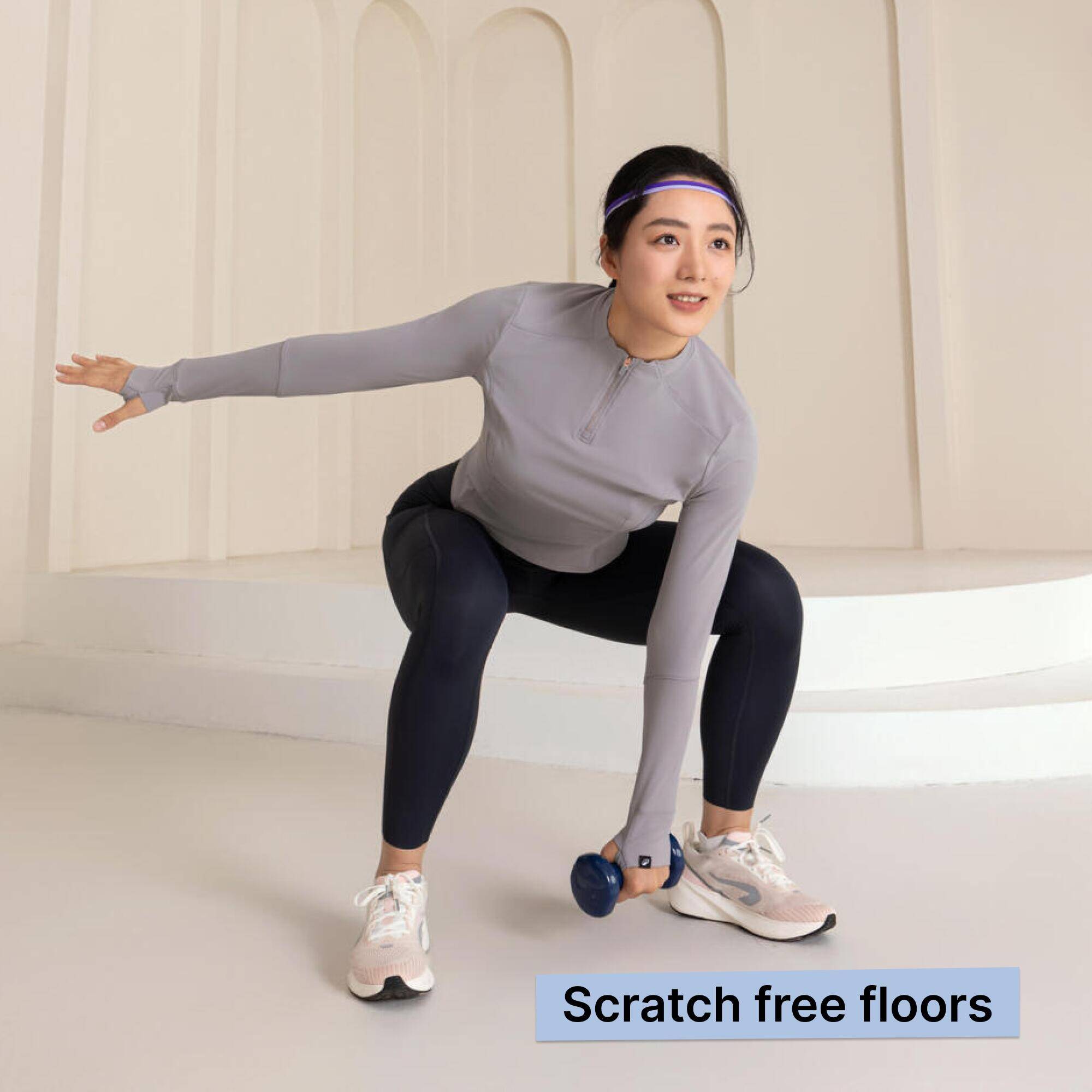 Set of 2 Hex Shaped PVC Dumbbells, 2kg, Soft Touch with 2 Years Warranty - Blue -  4