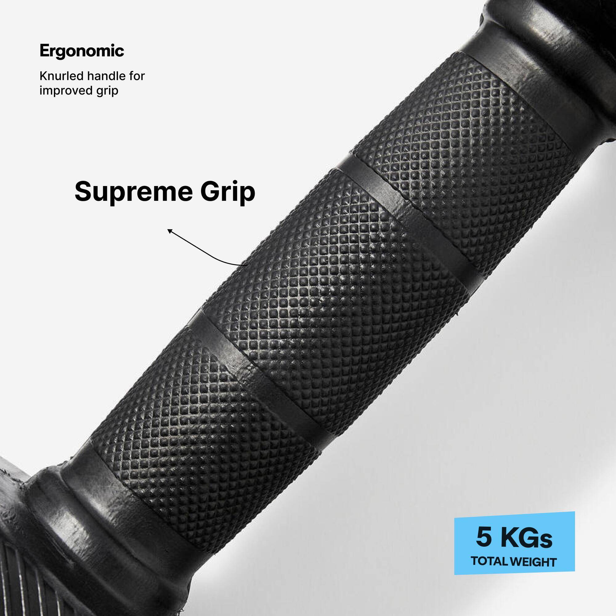 Cross Training and Weight Training 5 kg 80% Recycled Cast Iron Dumbbell -  4