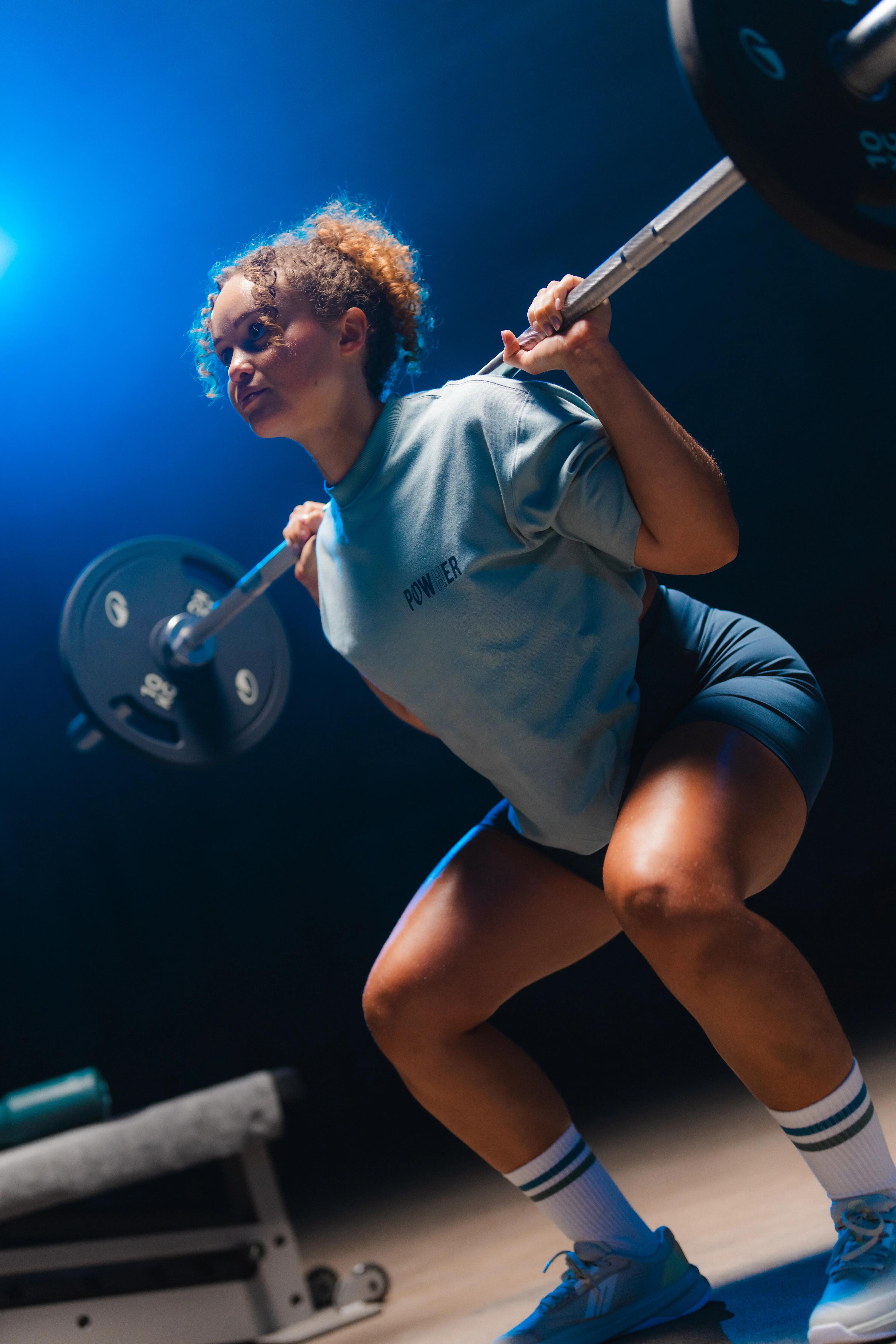 Women's Oversized Sports T-Shirt - Blue/Grey -  3