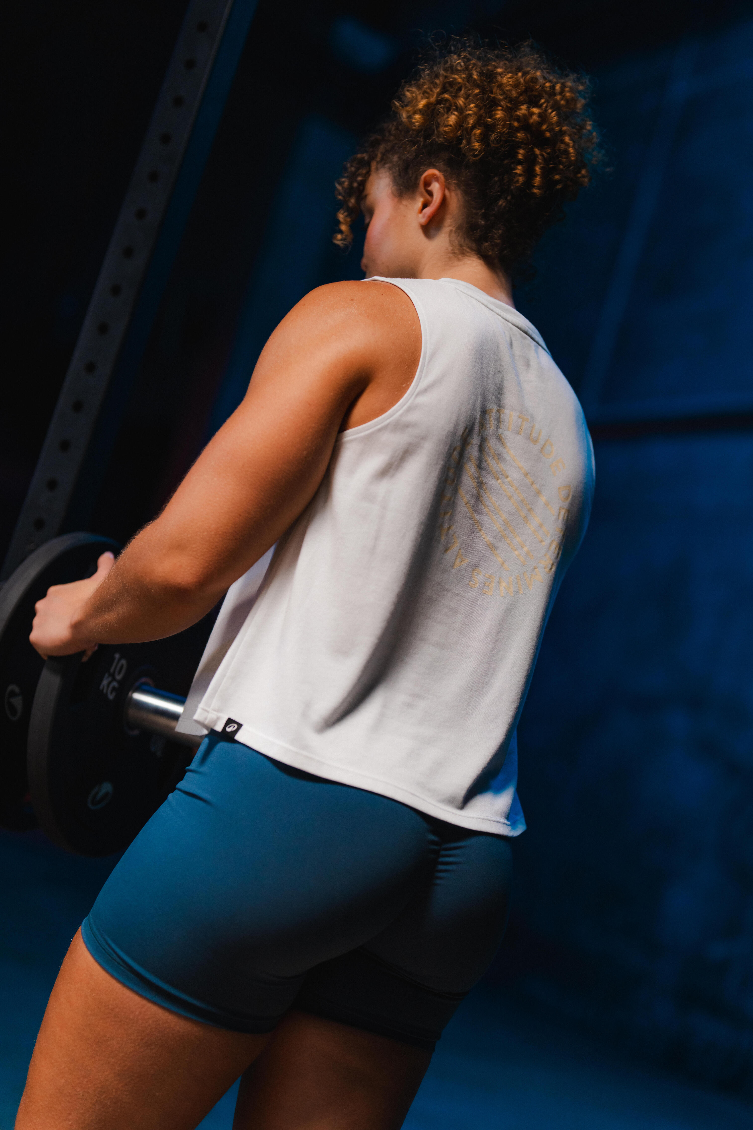 Camiseta Crosstraining Mujer Blanco Sin Mangas Ligera 2/12