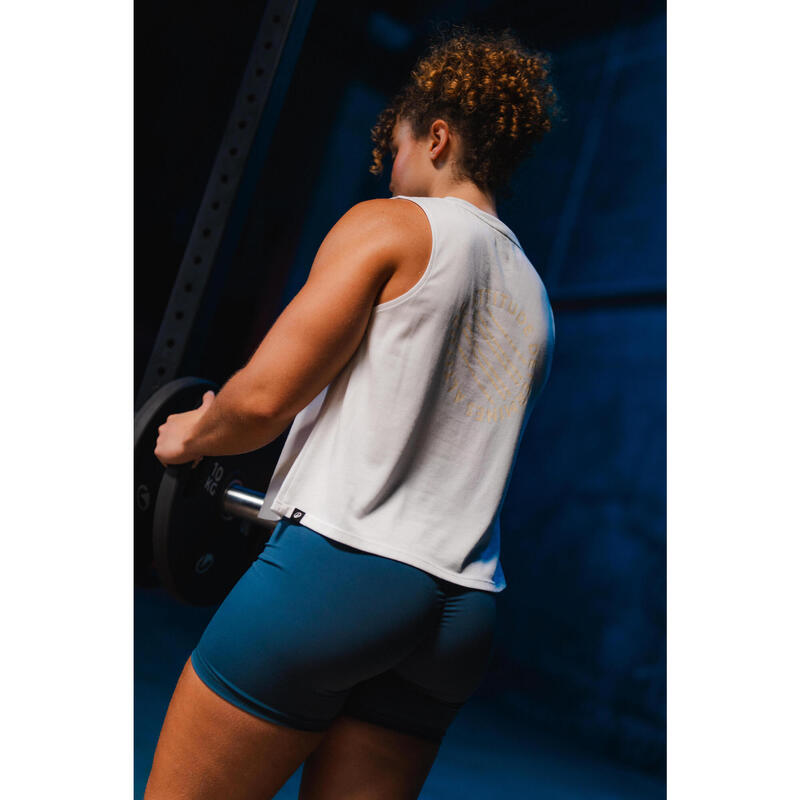 Șort de fitness efect scrunch albastru, damă