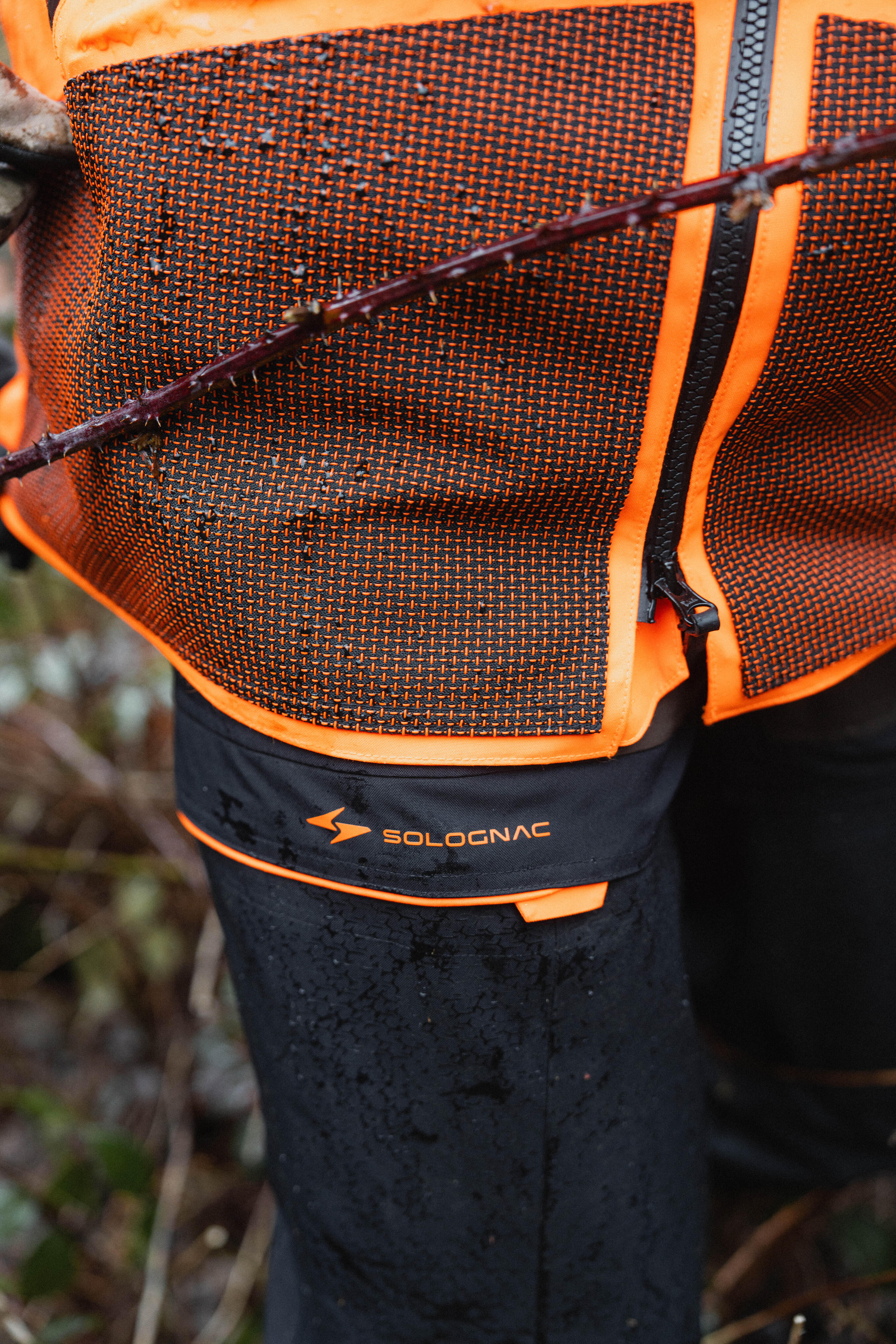 Veste chasse ultra-résistante imperméable modulable Supertrack 1200 homme fluo 22/26