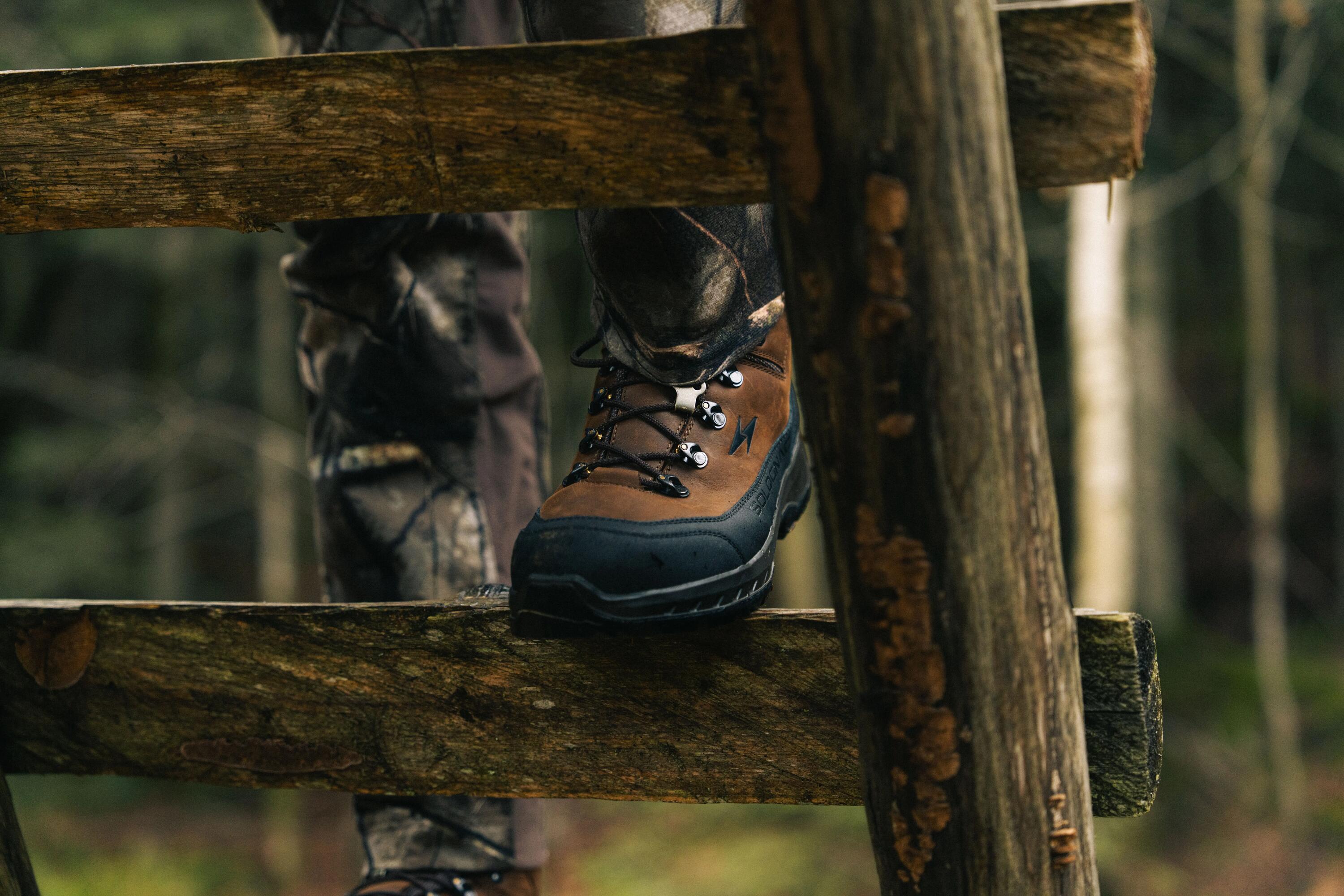 Chaussures chasse imperméables résistantes marron crosshunt 500 v2 13/14