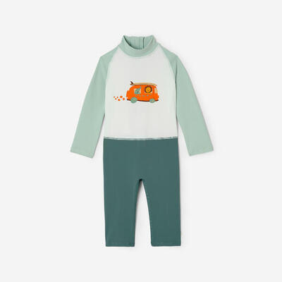 Badpak kinderen uv-werend lange mouwen blauw print