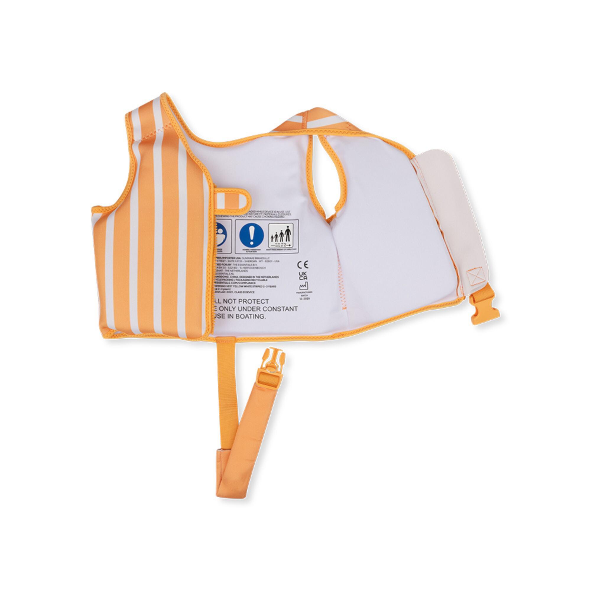 Zwemvest oranje witte strepen, 2-6 jaar (15-30 kg) 3/3