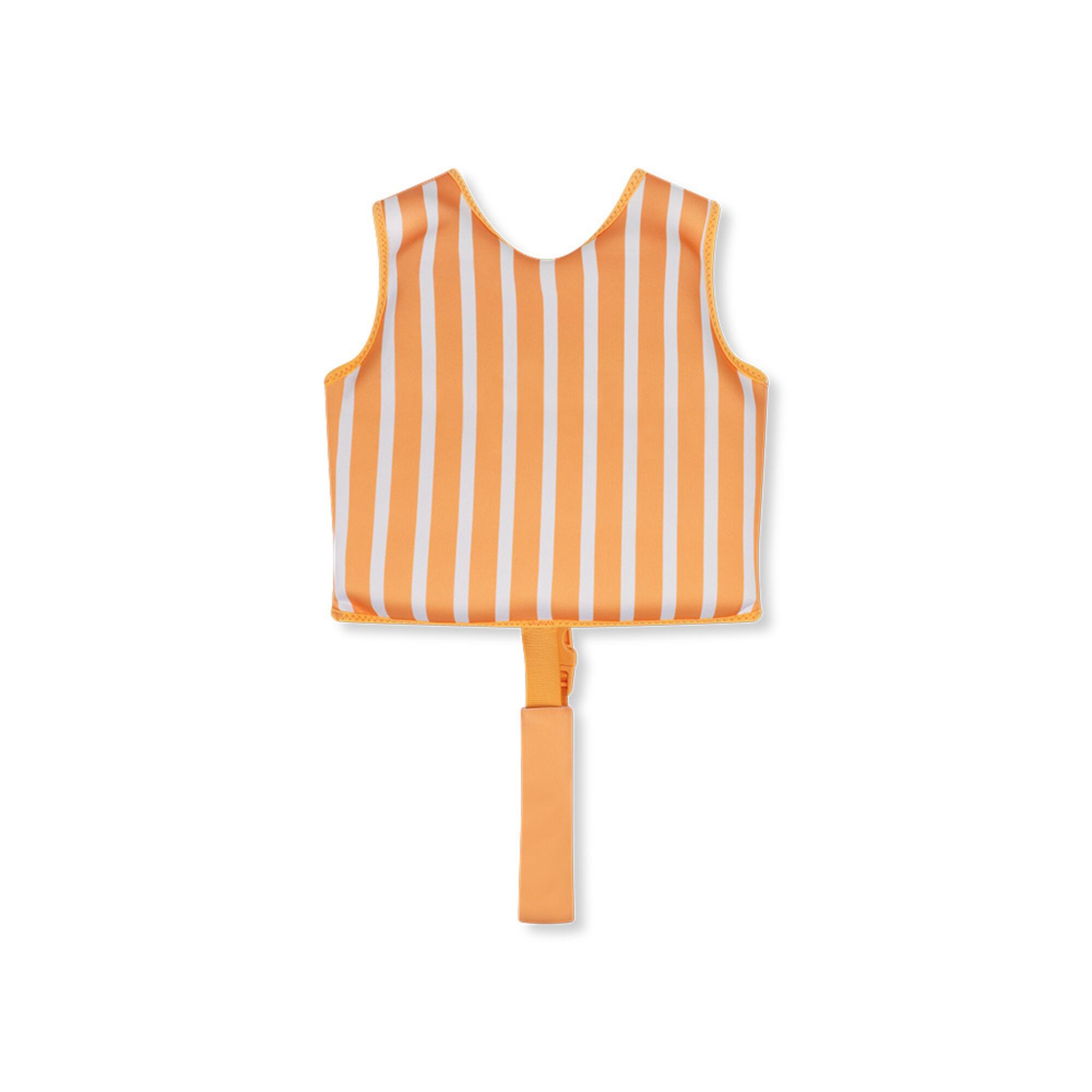 Zwemvest oranje witte strepen, 2-6 jaar (15-30 kg) 2/3