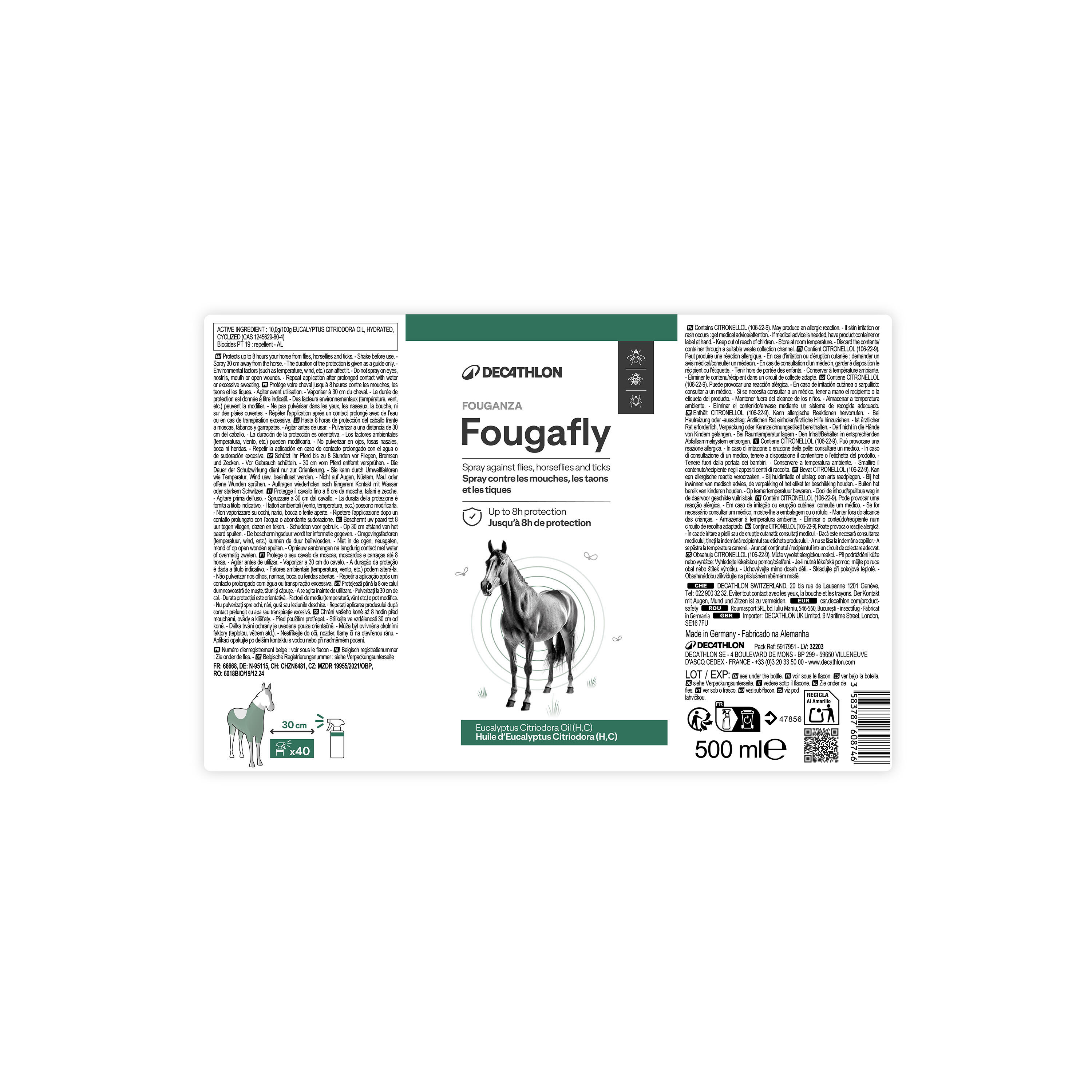 Spray Insecticida Antimoscas Caballo Fougafly 500 ML 2/5