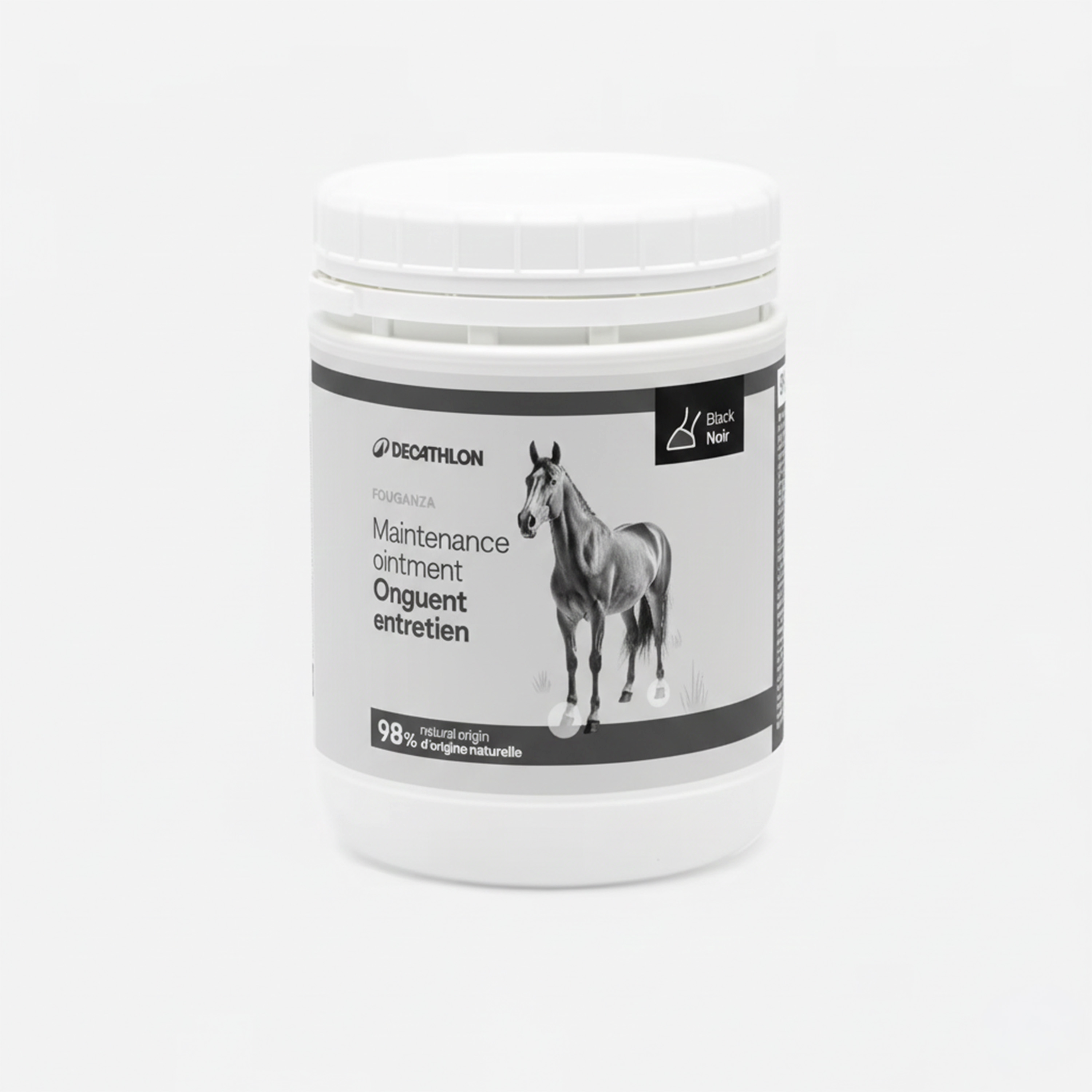 Graisse sabots naturelle cheval et poney - onguent entretien noir 750ml - Fouganza