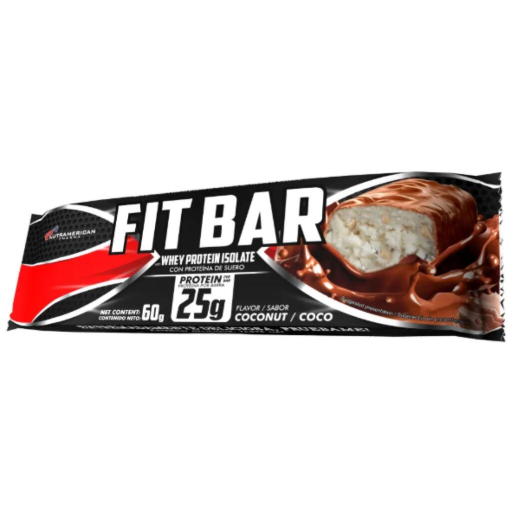 Barrita Proteína Suero Nutramerican Fitbar Coco Baja en Calorías