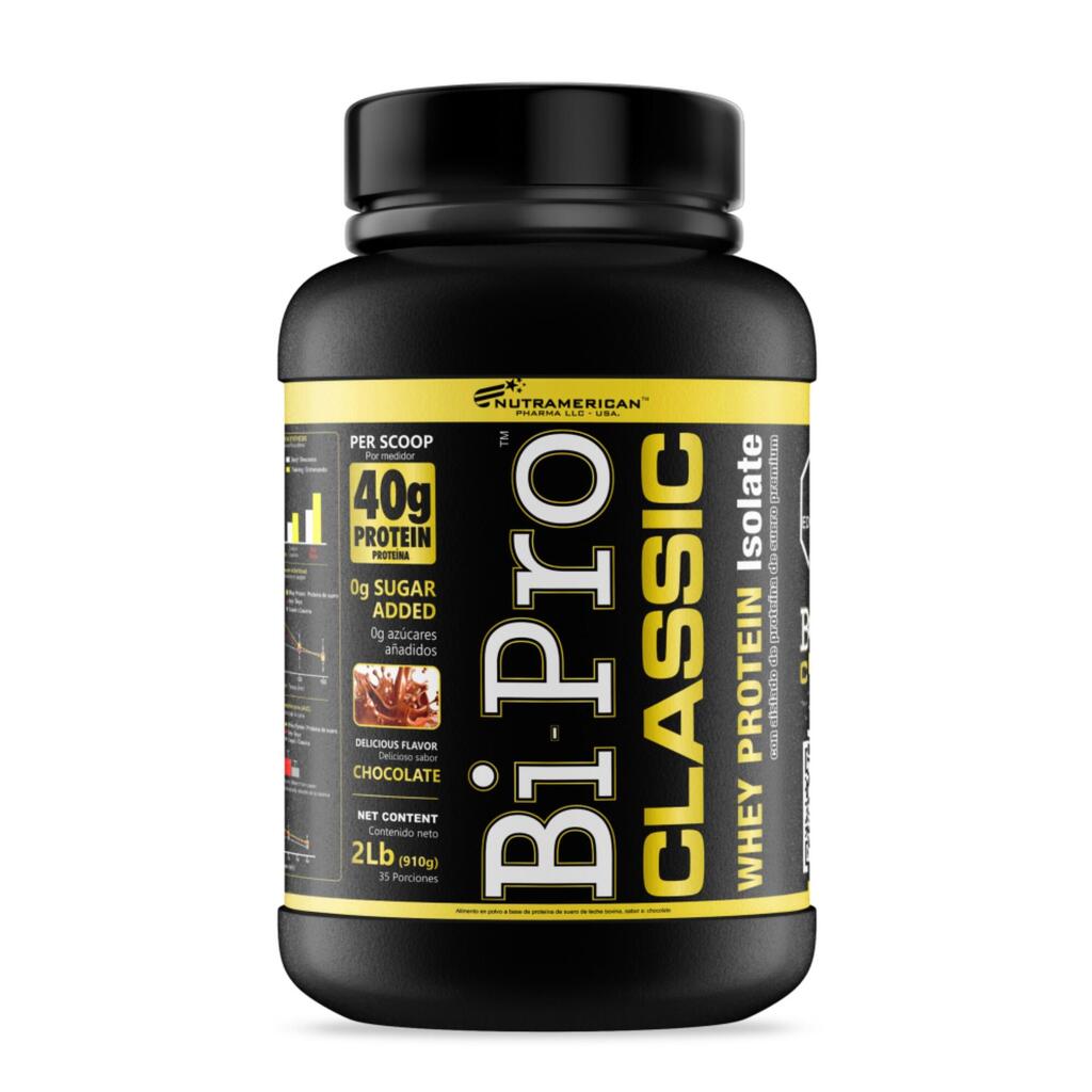 Proteína de suero de chocolate gran pureza Nutramerican Bipro Classic