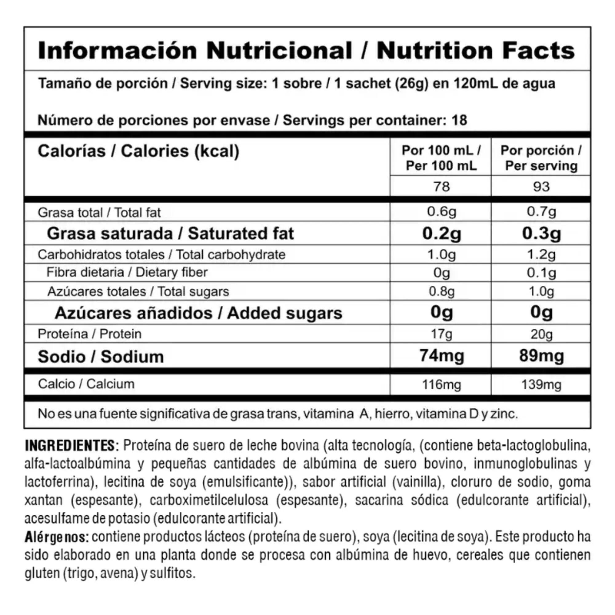 Proteína de vainilla gran pureza Nutramerican Bipro Classic 3/3