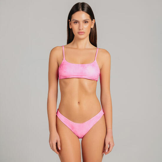 Bikini costume due pezzi - top fascia e slip a “V” brasiliano rosa