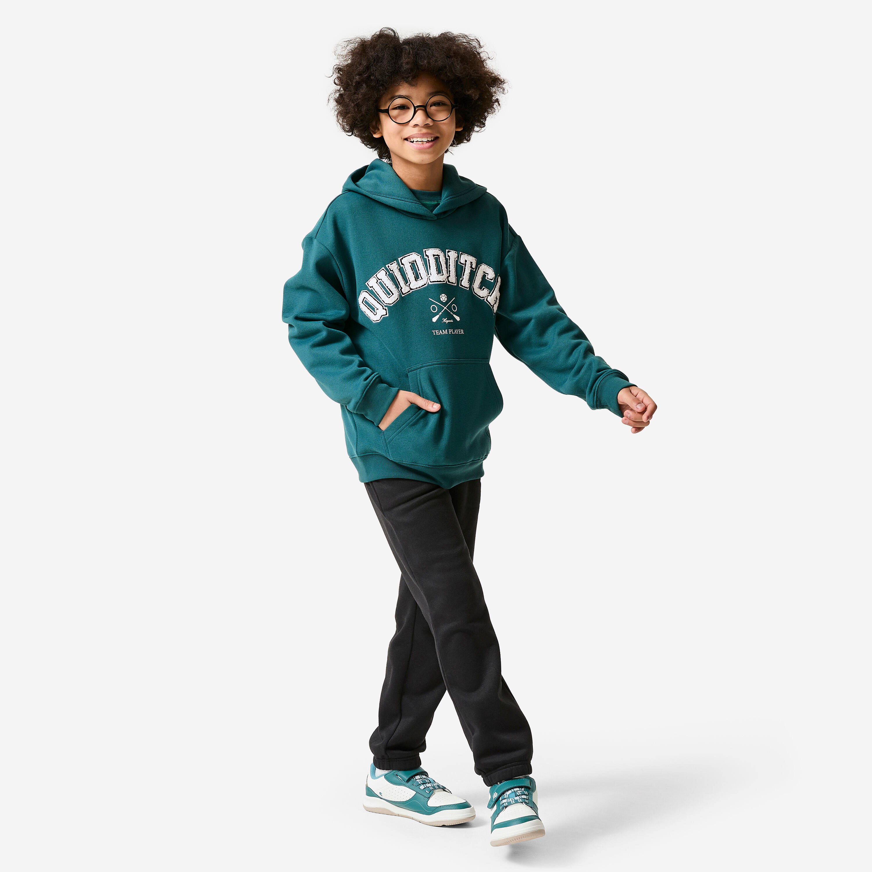 Sweat à capuche en molleton chaud enfant, Harry Potter vert 2/7