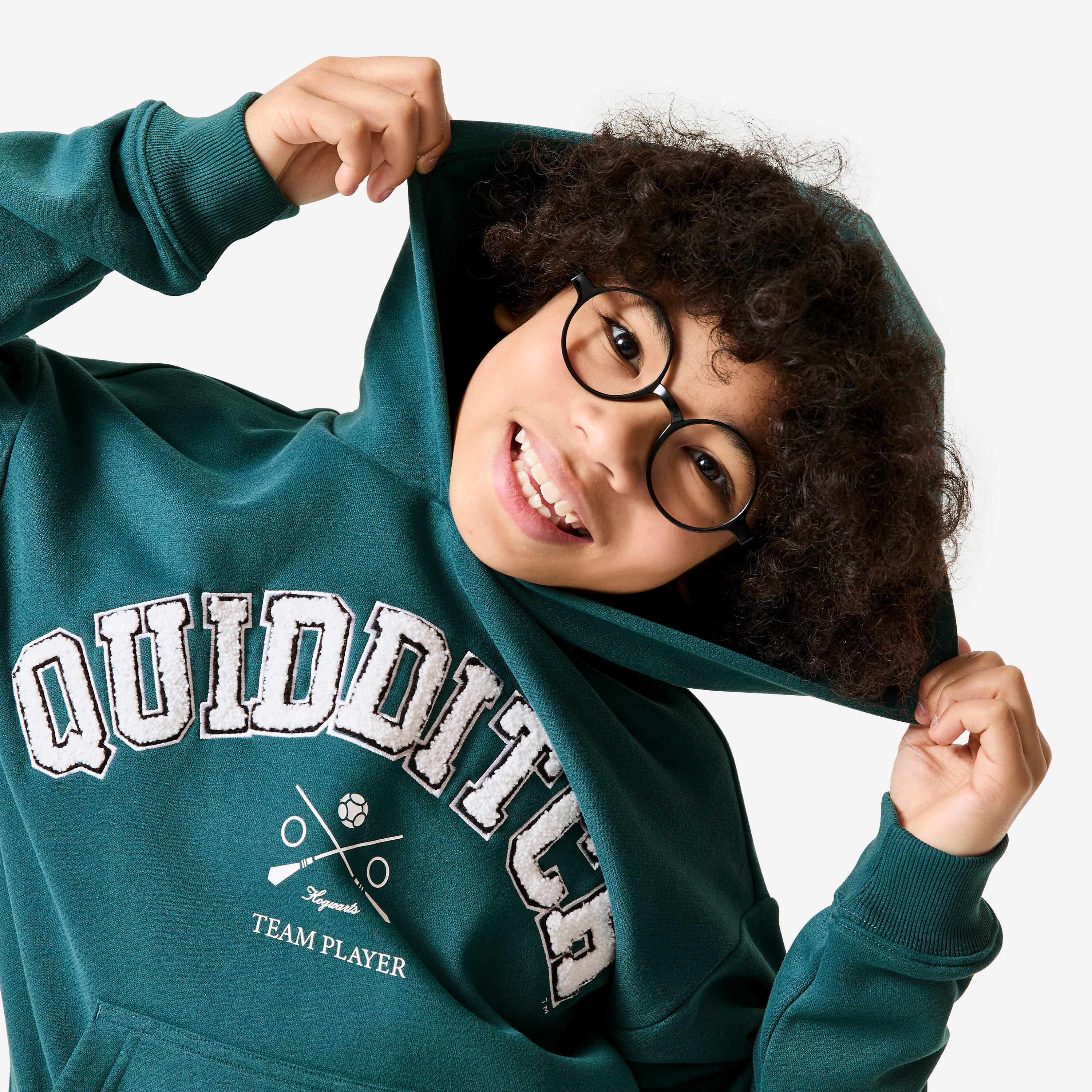 Sweat à capuche en molleton chaud enfant, Harry Potter vert 3/7