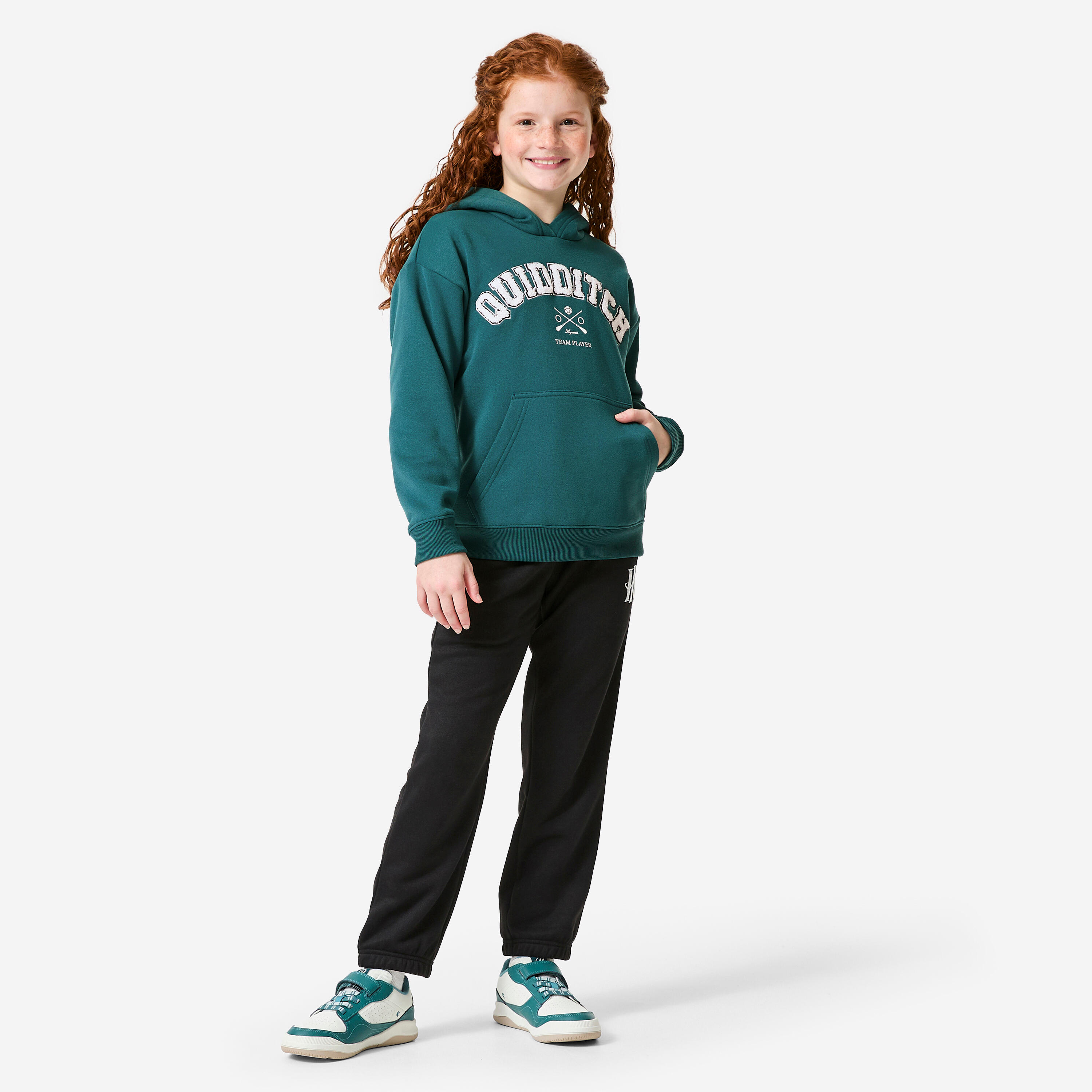 Sweat à capuche en molleton chaud enfant, Harry Potter vert 7/7