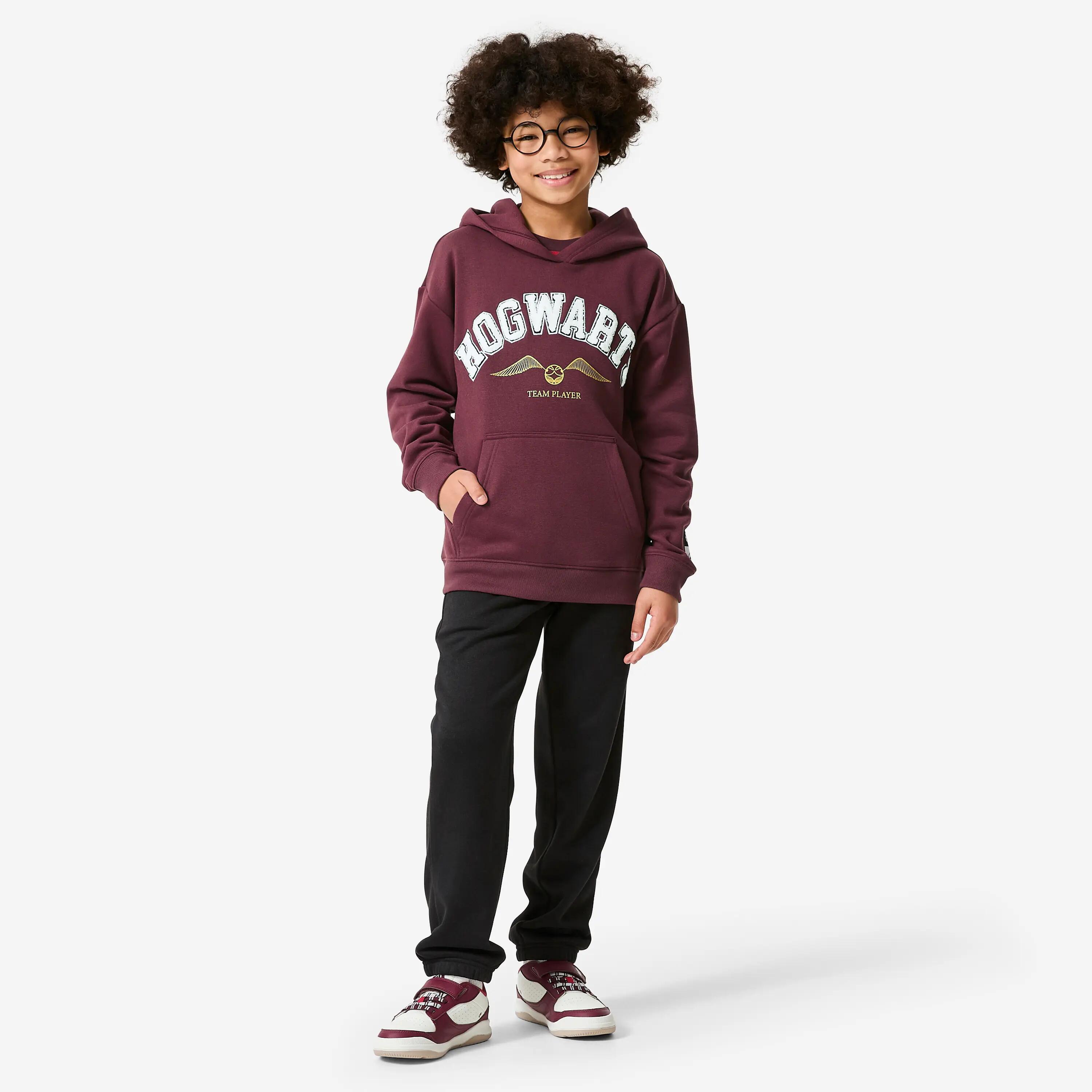 Felpa bambino ginnastica con cappuccio pesante Harry Potter bordeaux 7/9