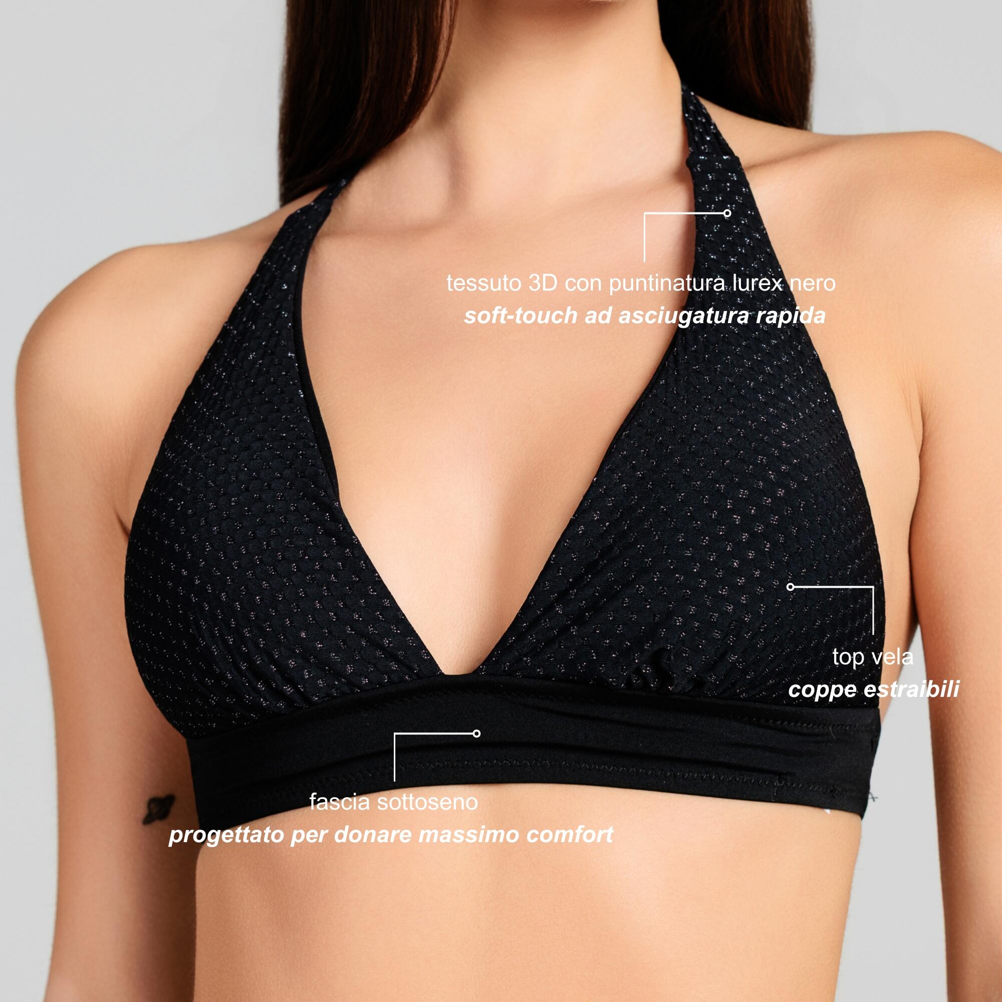 Bikini top vela in lurex nero 2/6