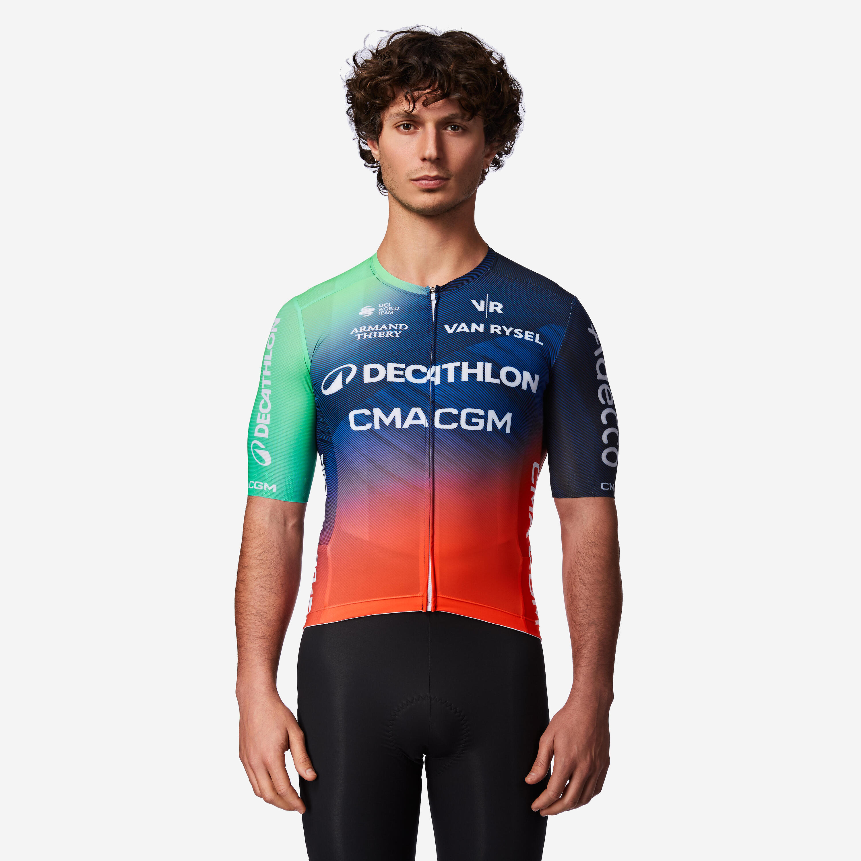 Maillot de vélo de route à manches courtes, RCR-R Decathlon CMA CGM Réplique 2/10