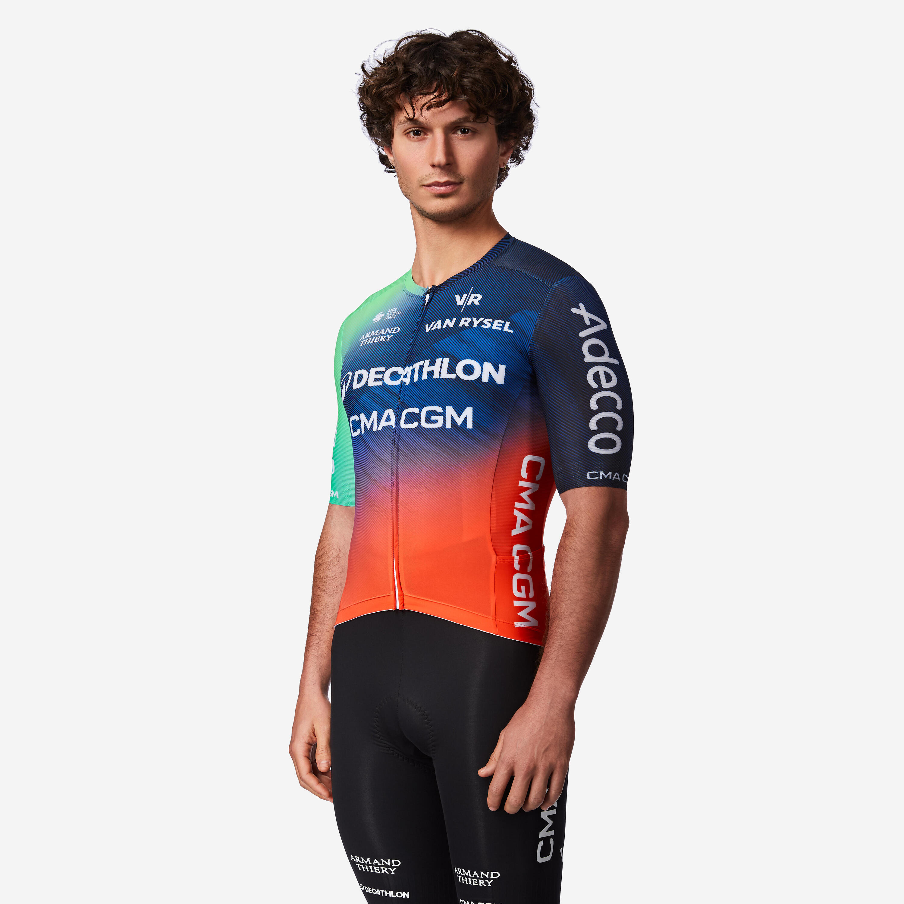 Maillot de vélo de route à manches courtes, RCR-R Decathlon CMA CGM Réplique 9/10