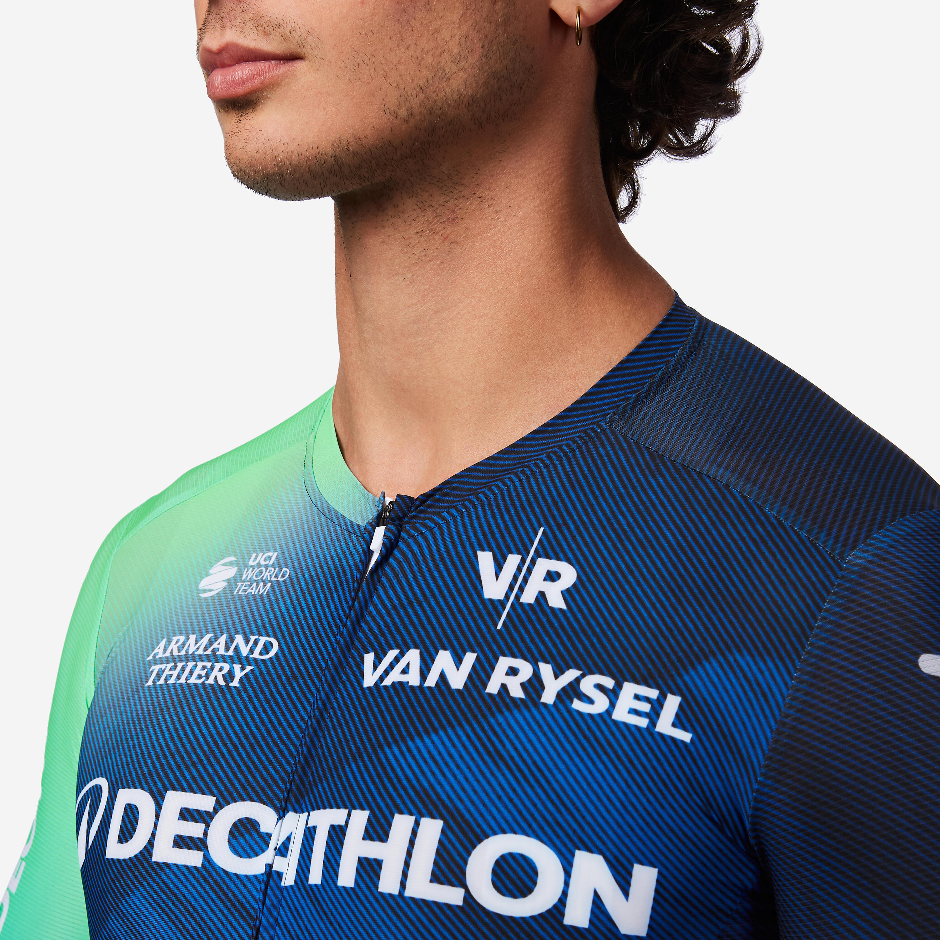Maillot de vélo de route à manches courtes, RCR-R Decathlon CMA CGM Réplique 7/10