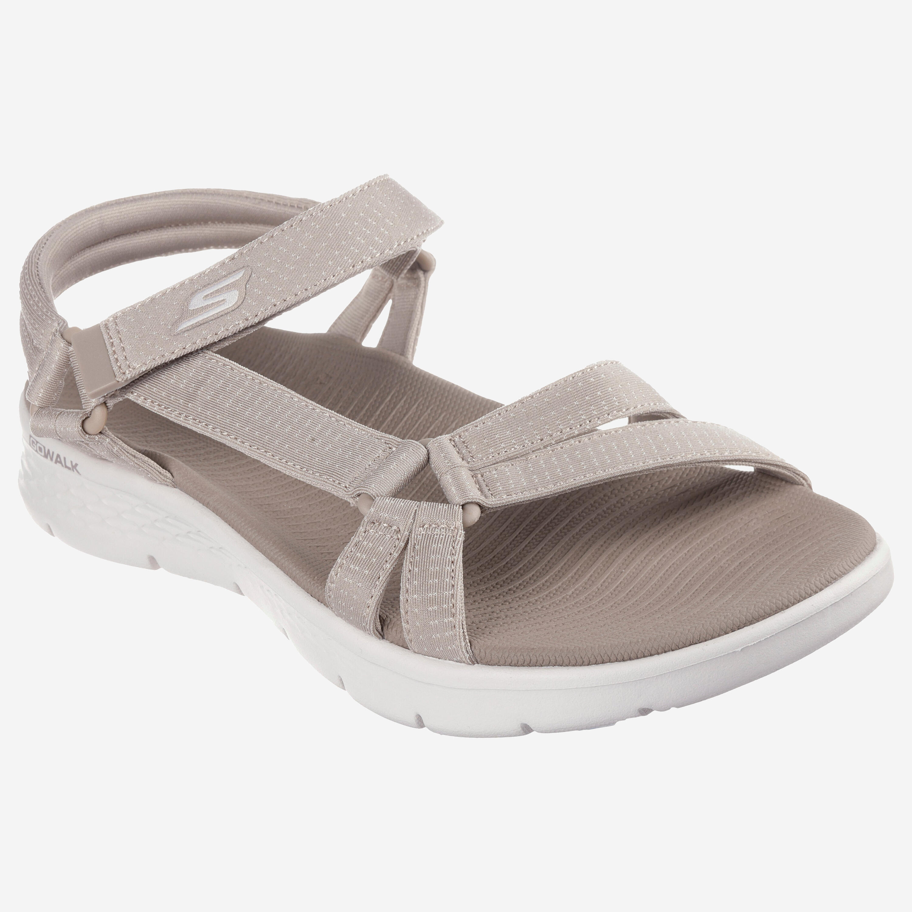 Sandalias de mujer, Skechers Go Walk Flex, beige 2/5