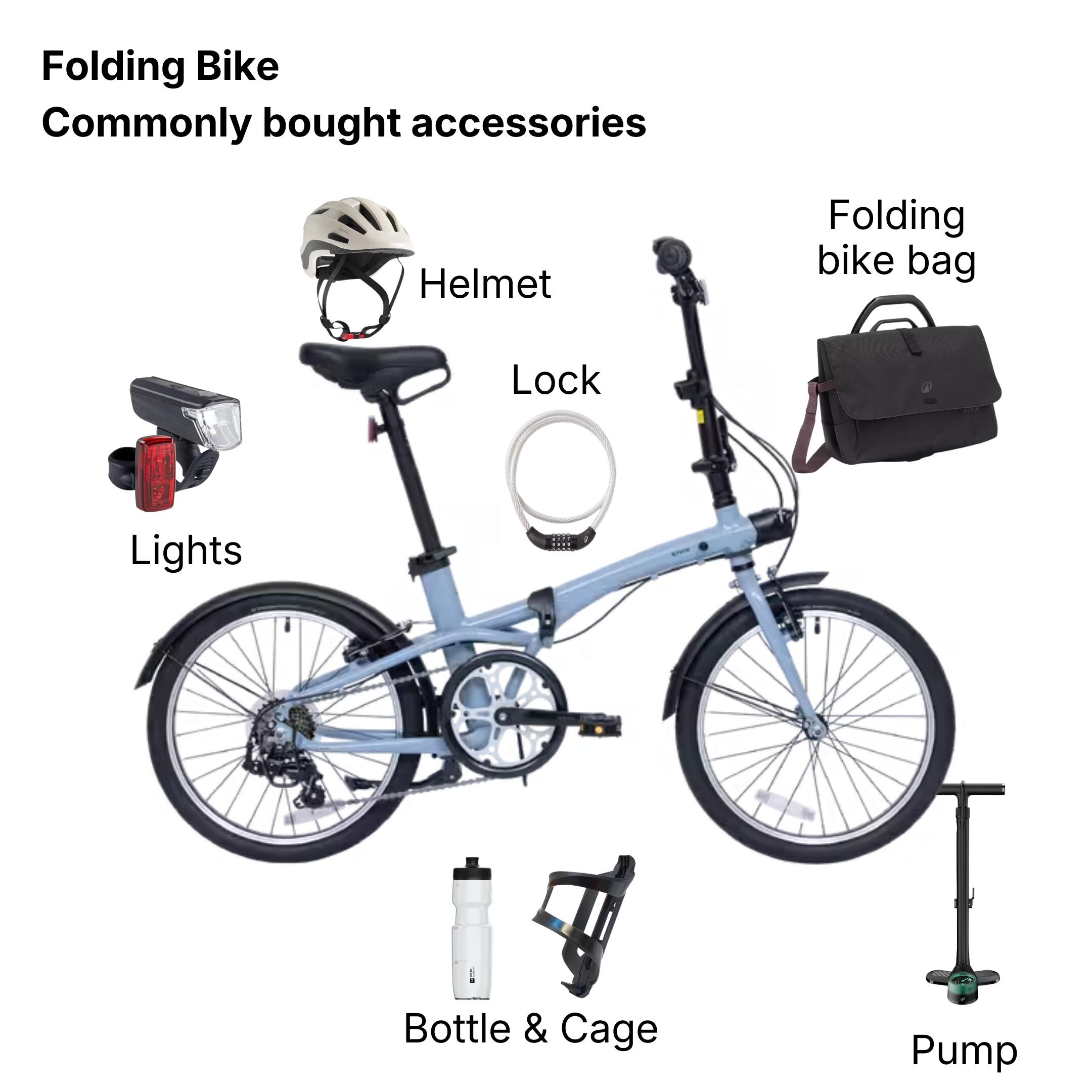 Folding Bike Fold 500 20 Inch 7 Speed - Indigo